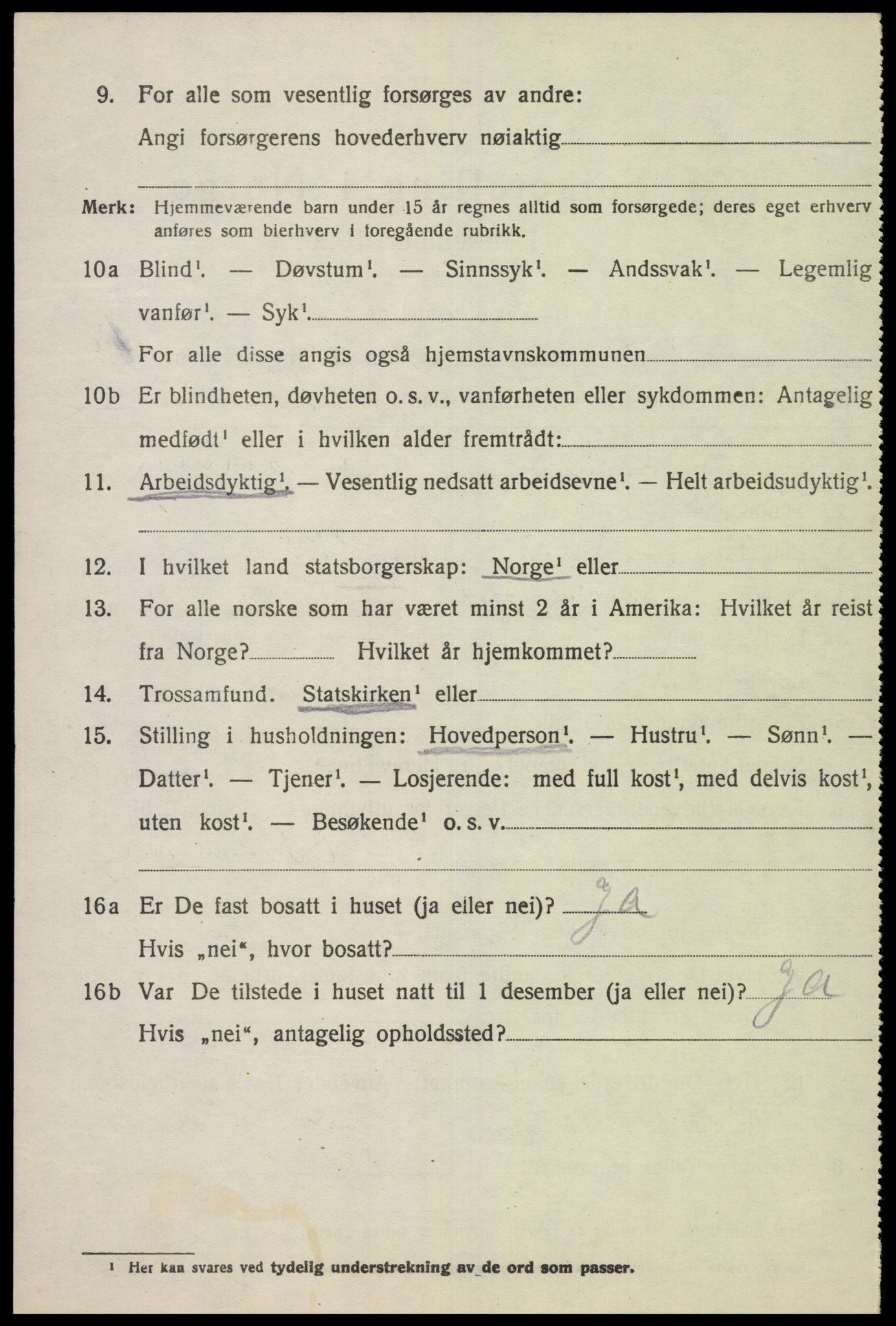 SAK, 1920 census for Lista, 1920, p. 6968