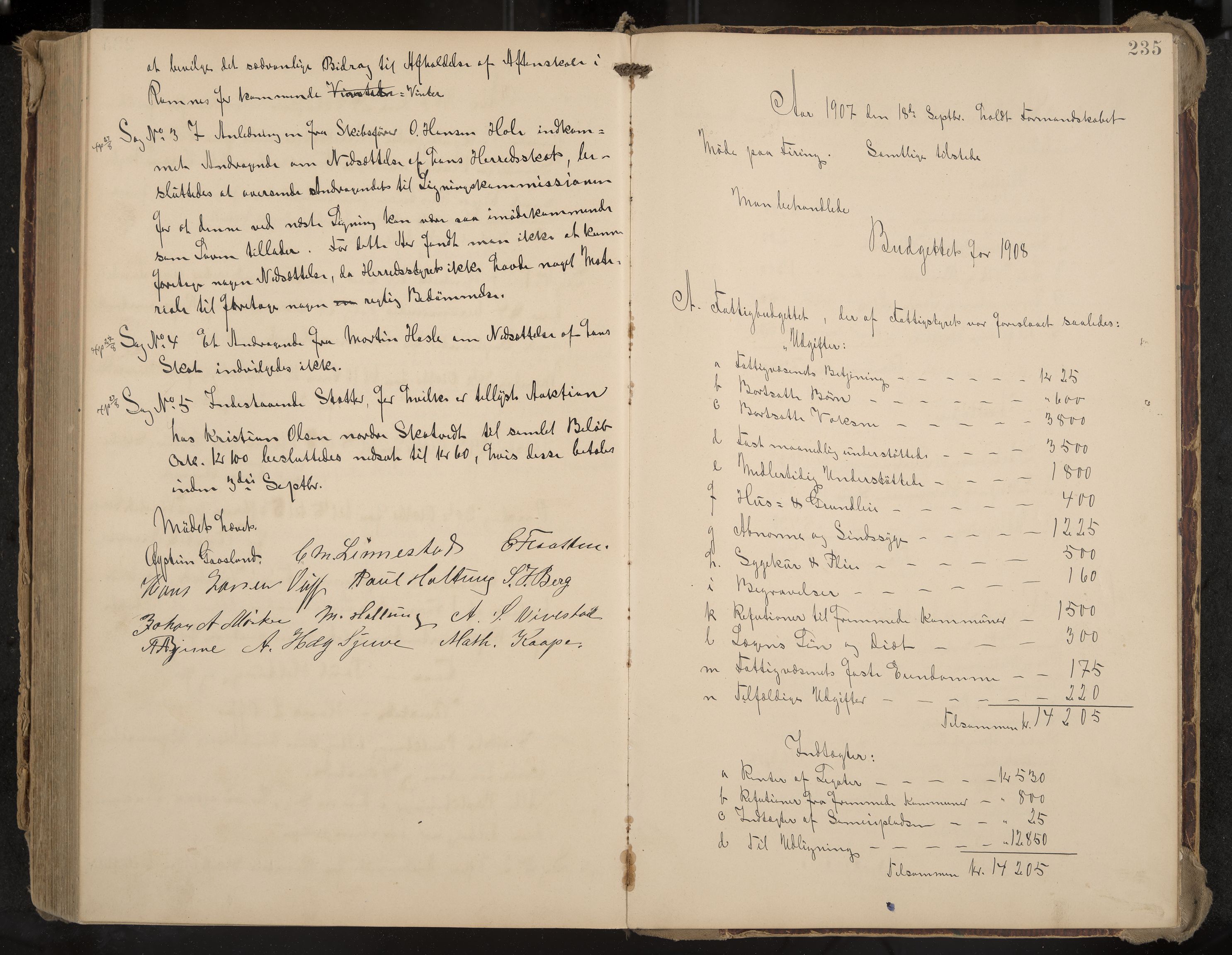 Ramnes formannskap og sentraladministrasjon, IKAK/0718021/A/Aa/L0004: Møtebok, 1892-1907, p. 235