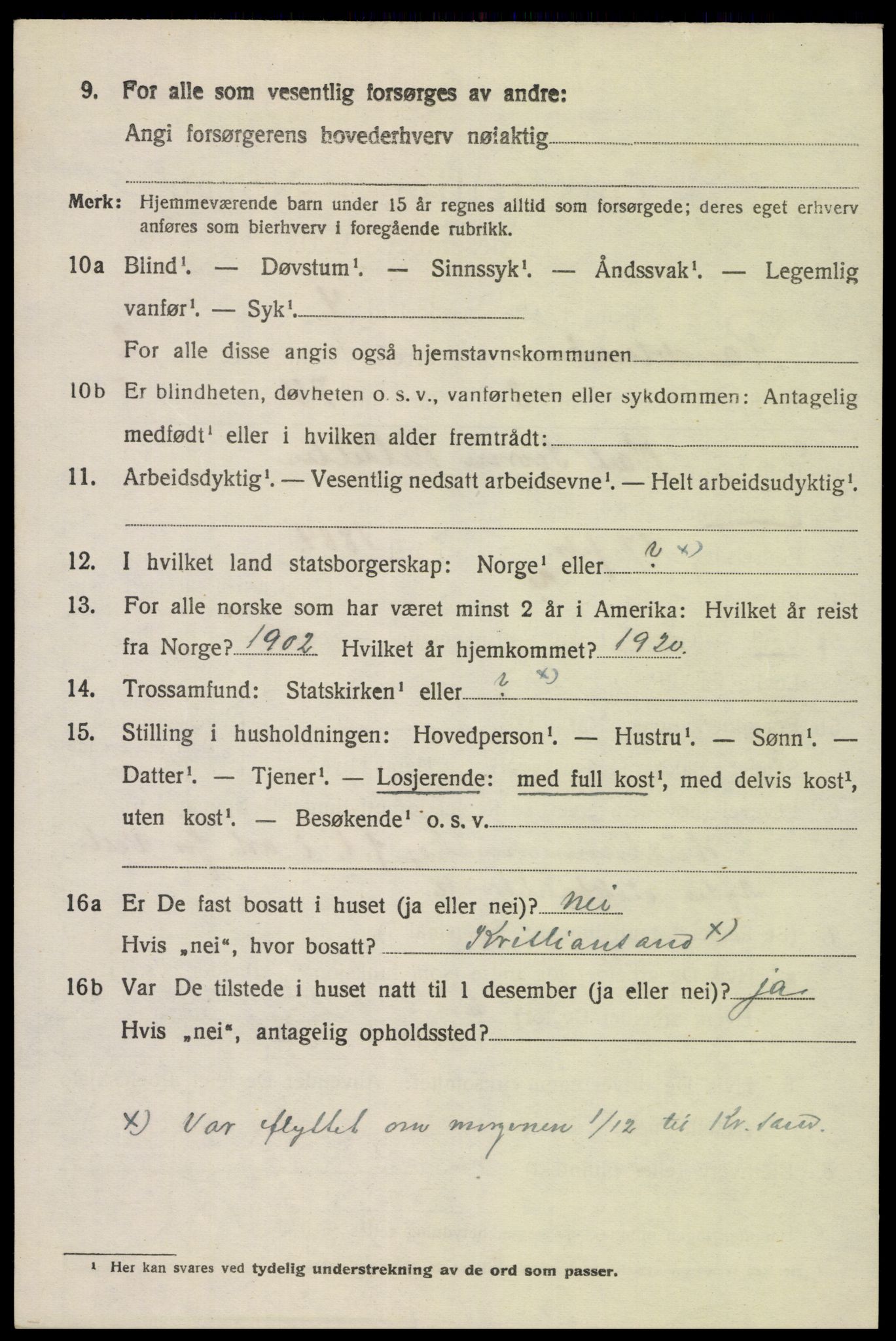 SAK, 1920 census for Randesund, 1920, p. 1115