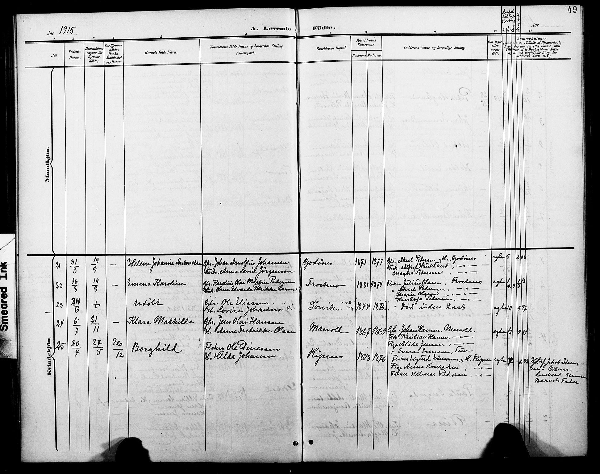 Ministerialprotokoller, klokkerbøker og fødselsregistre - Nordland, AV/SAT-A-1459/804/L0088: Parish register (copy) no. 804C01, 1901-1917, p. 49