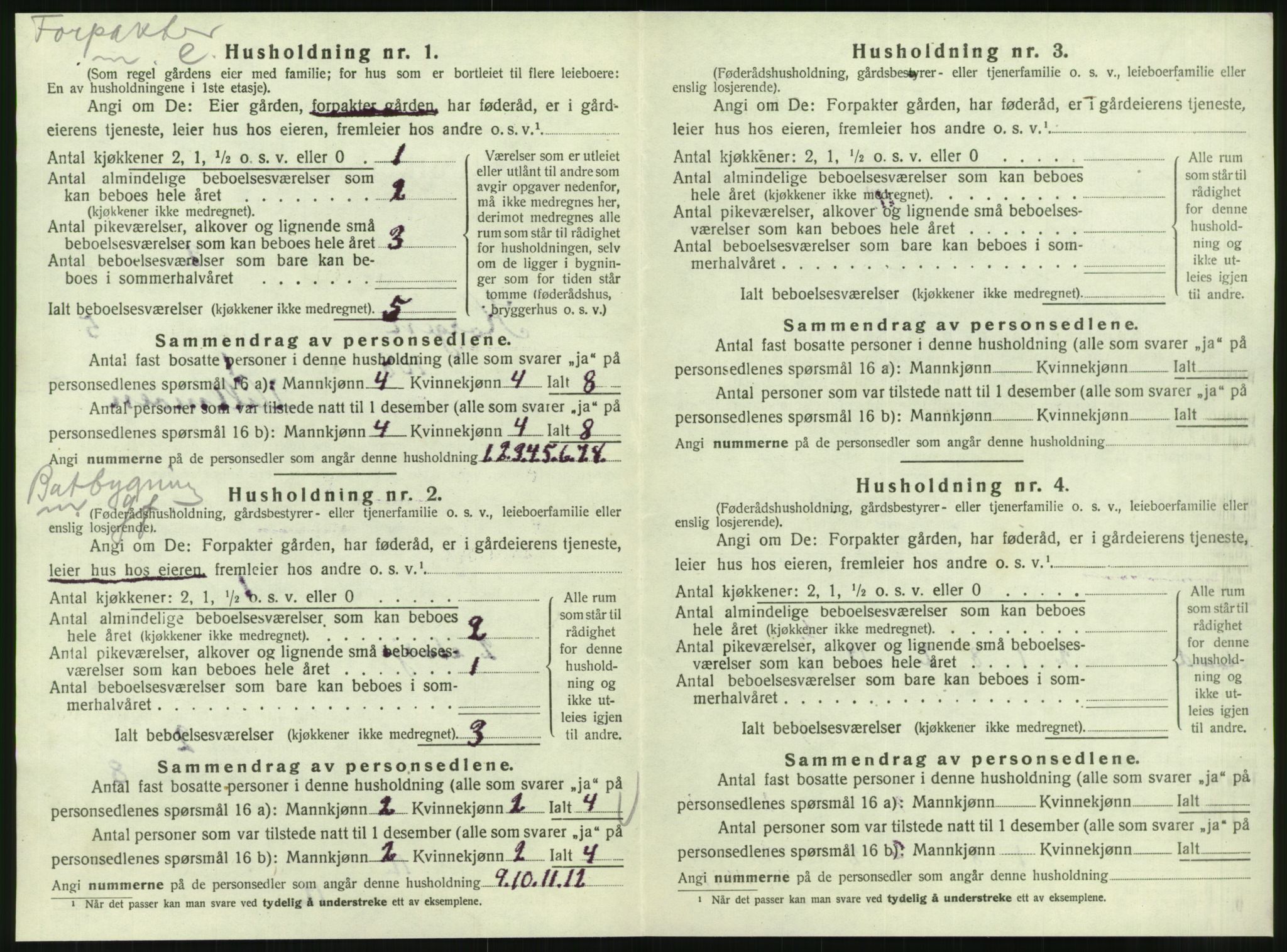 SAT, 1920 census for Korgen, 1920, p. 301