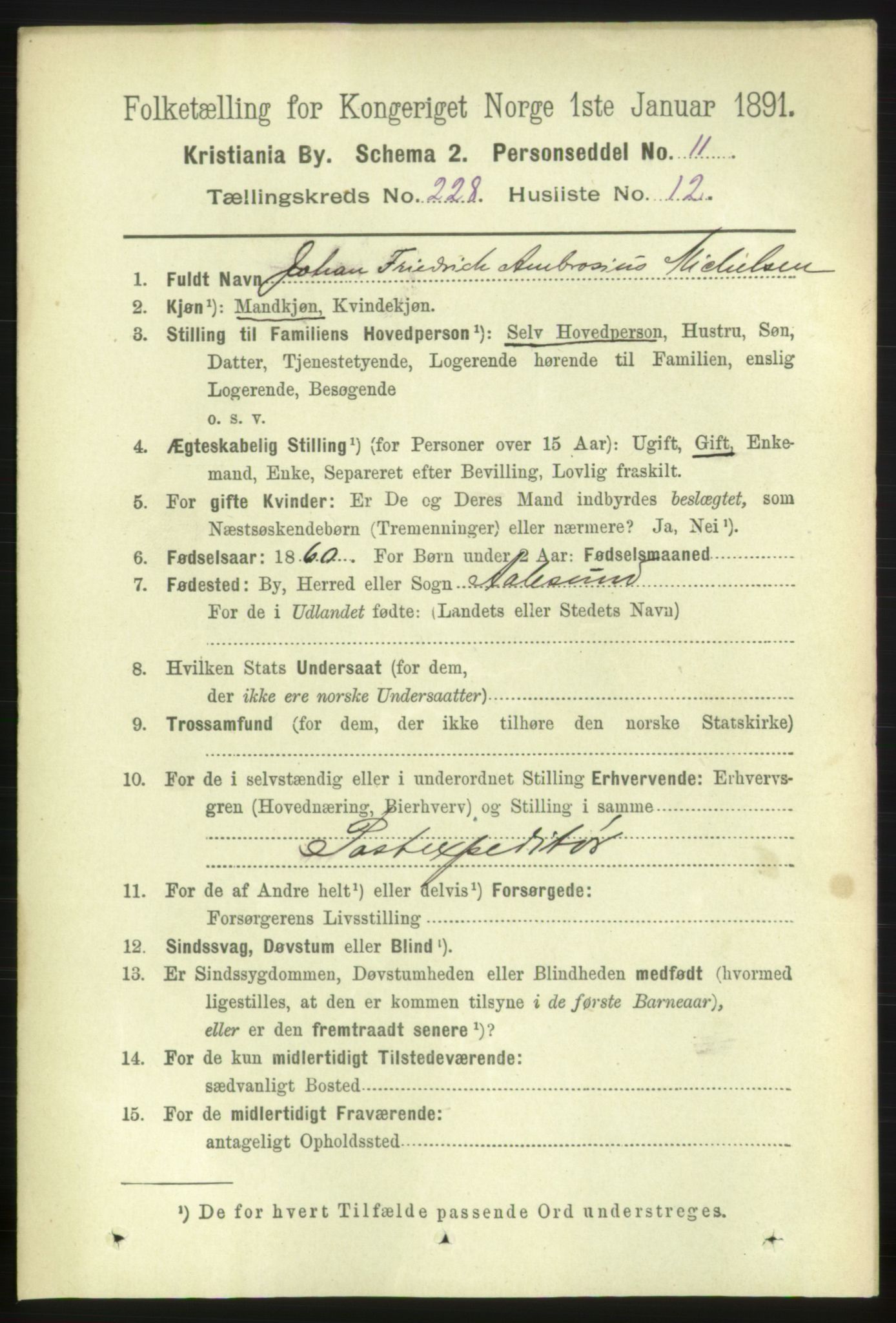 RA, 1891 census for 0301 Kristiania, 1891, p. 139727