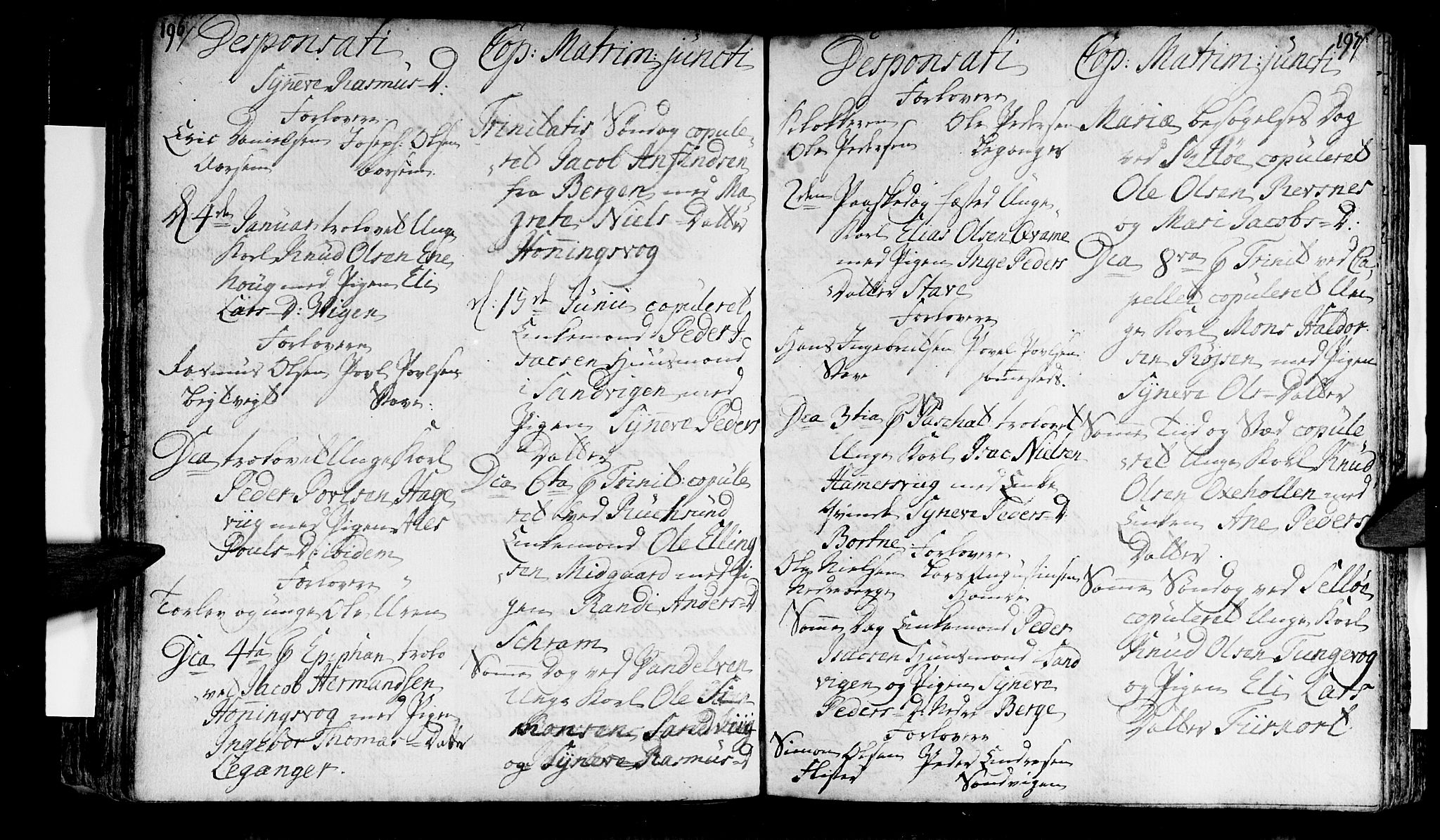 Selje sokneprestembete, SAB/A-99938/H/Ha/Haa/Haaa: Parish register (official) no. A 4, 1743-1759, p. 196-197