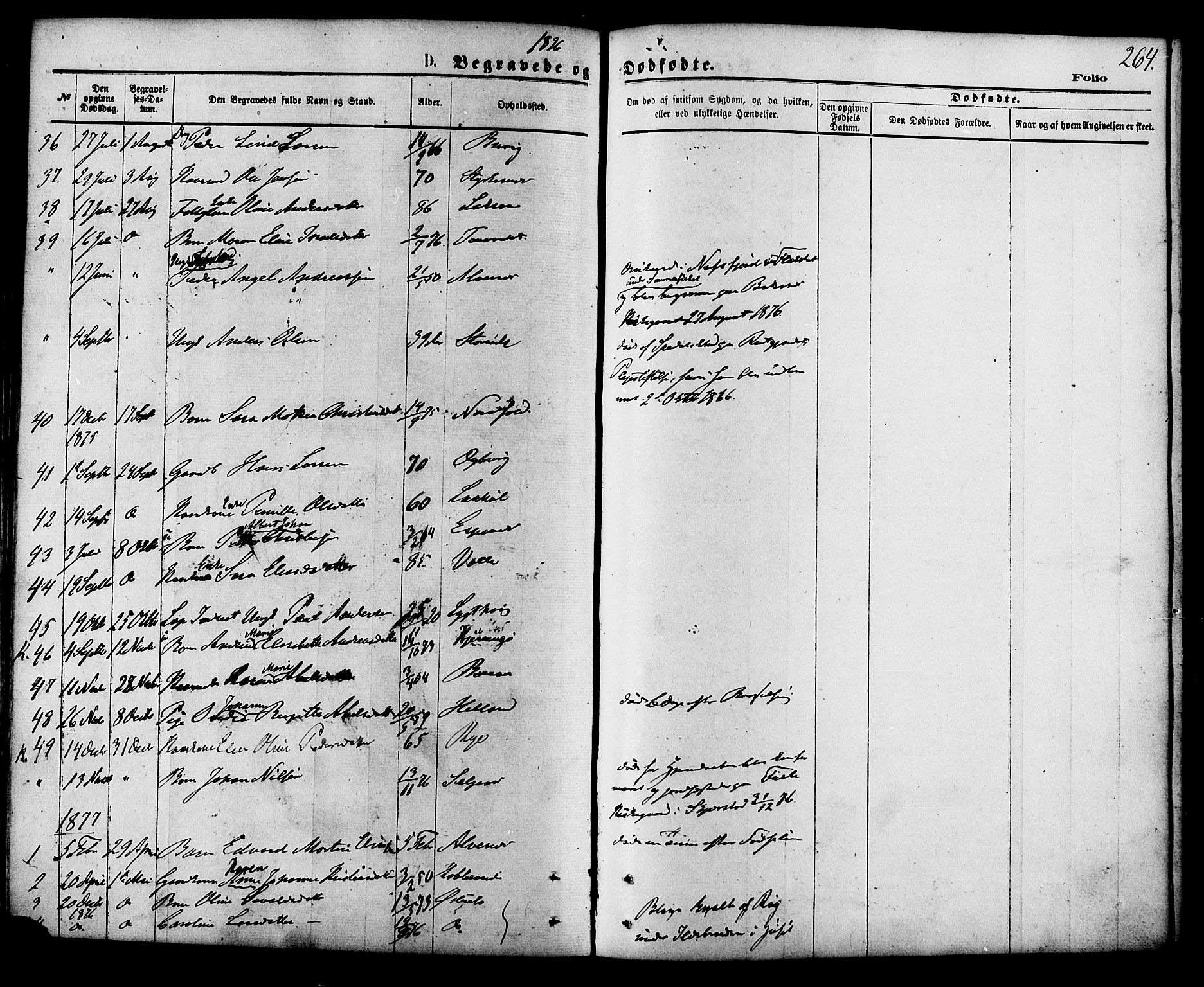 Ministerialprotokoller, klokkerbøker og fødselsregistre - Nordland, AV/SAT-A-1459/853/L0771: Parish register (official) no. 853A10, 1870-1881, p. 264