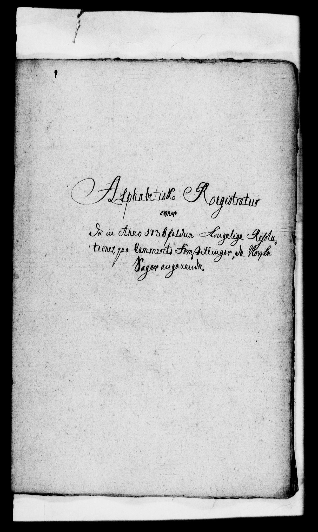 Rentekammeret, Kammerkanselliet, RA/EA-3111/G/Gf/Gfb/L0001: Register til norske relasjons- og resolusjonsprotokoller (merket RK 52.96), 1720-1749, p. 326