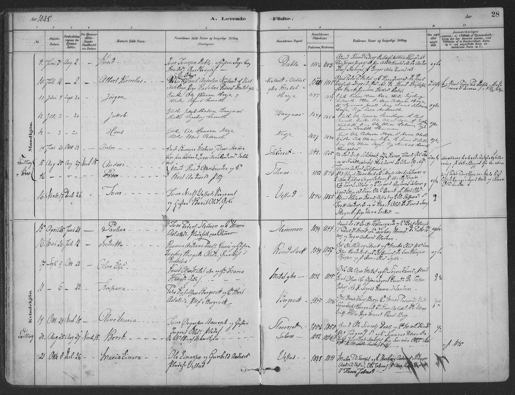 Ministerialprotokoller, klokkerbøker og fødselsregistre - Møre og Romsdal, SAT/A-1454/547/L0604: Parish register (official) no. 547A06, 1878-1906, p. 28