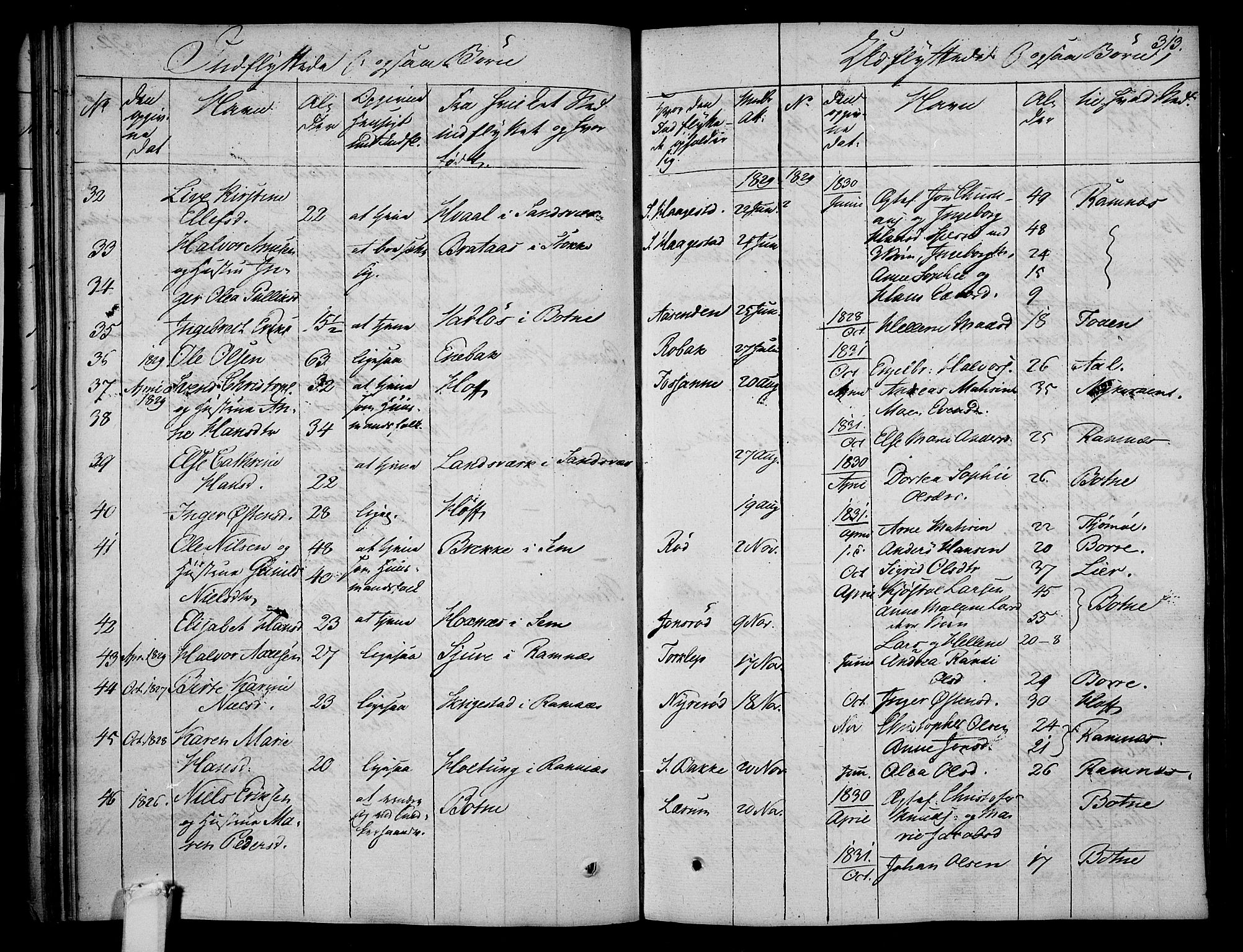 Våle kirkebøker, AV/SAKO-A-334/F/Fa/L0008: Parish register (official) no. I 8, 1824-1844, p. 313