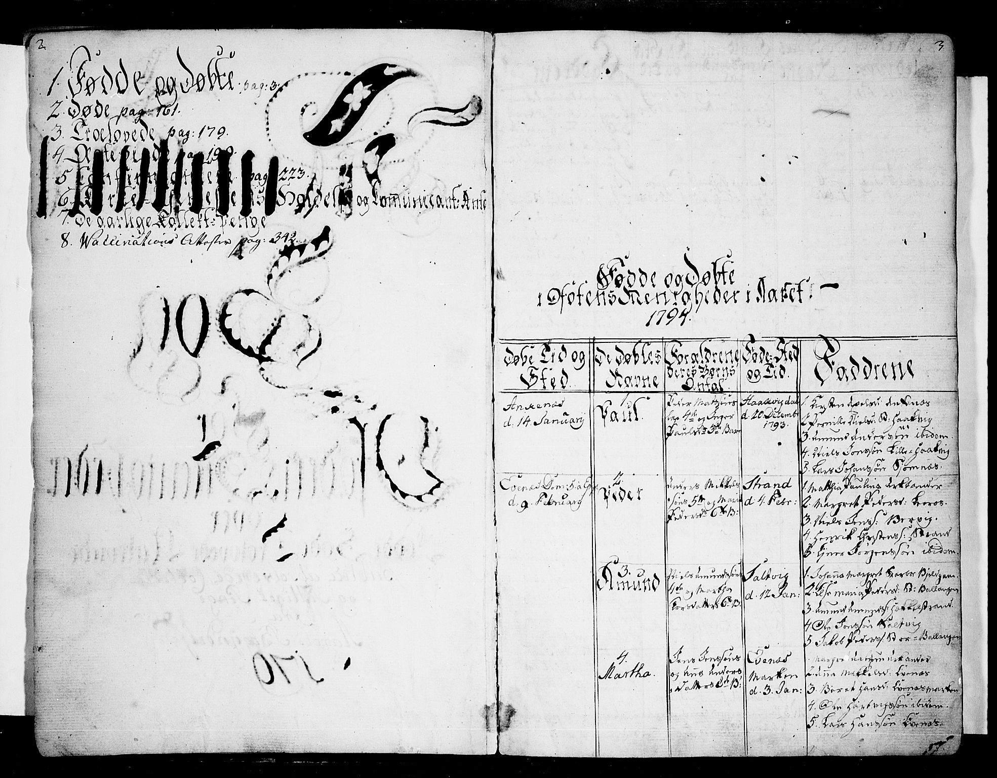 Ministerialprotokoller, klokkerbøker og fødselsregistre - Nordland, AV/SAT-A-1459/863/L0893: Parish register (official) no. 863A05, 1794-1821, p. 2-3