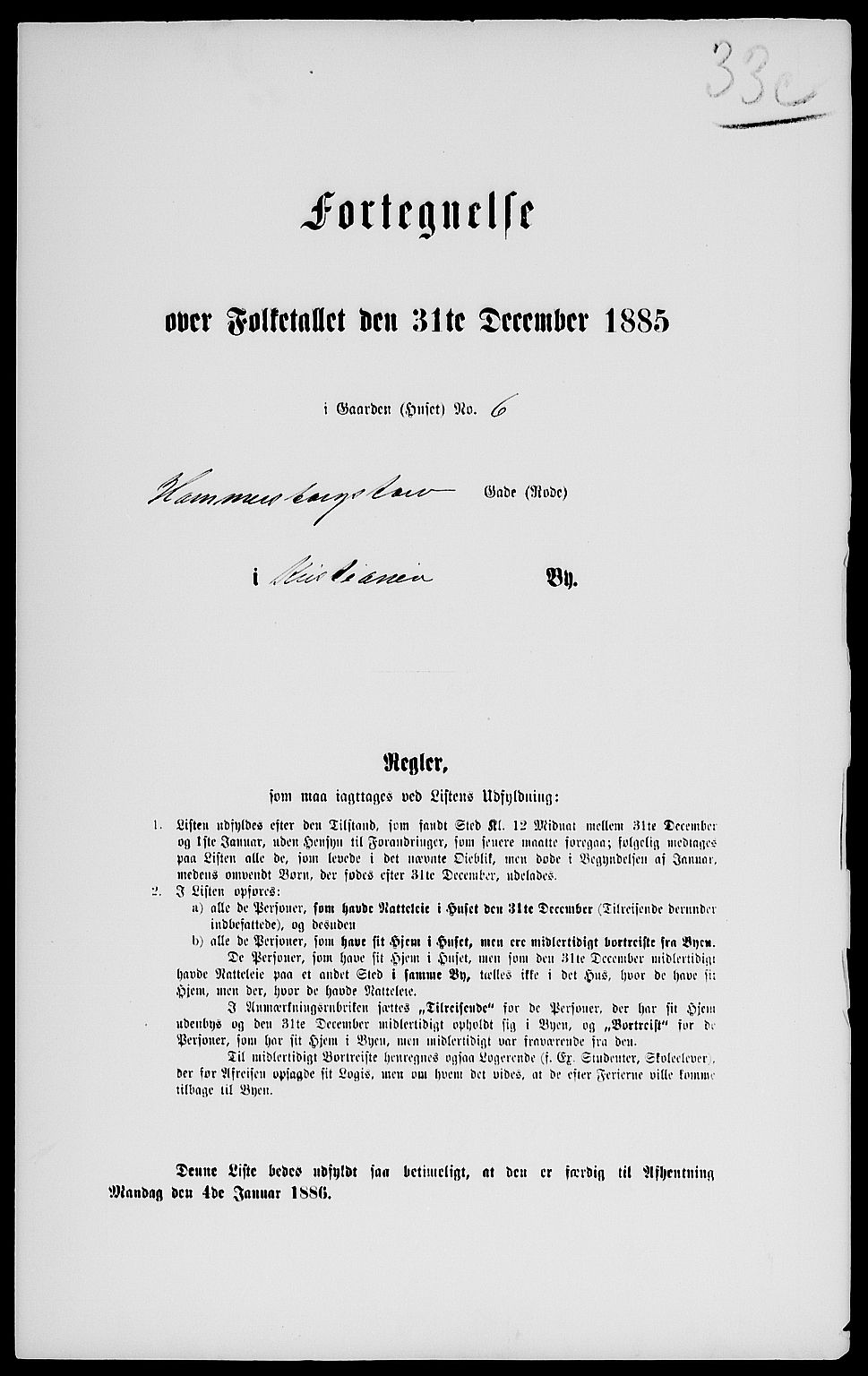 RA, 1885 census for 0301 Kristiania, 1885, p. 1592