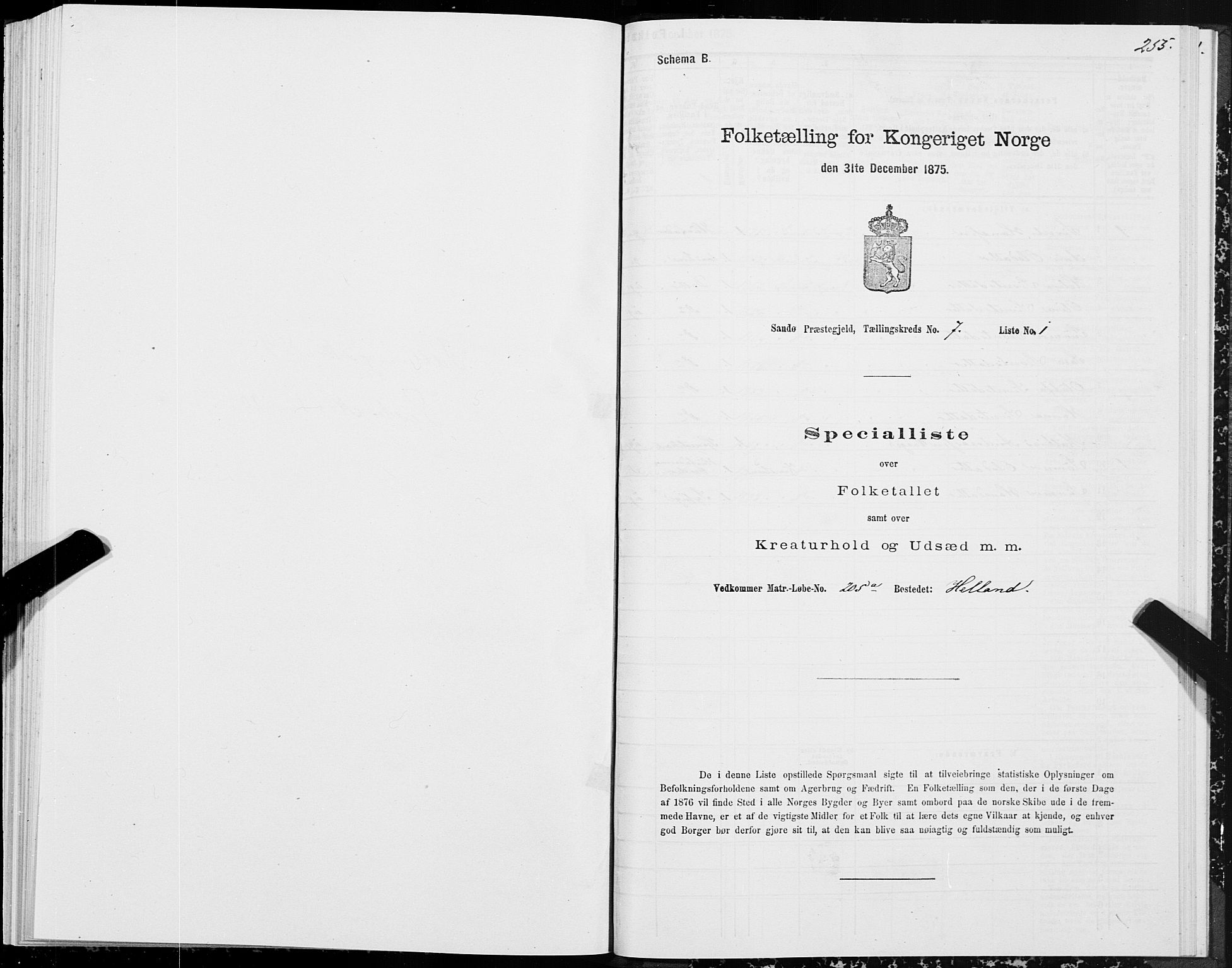 SAT, 1875 census for 1514P Sande, 1875, p. 3255