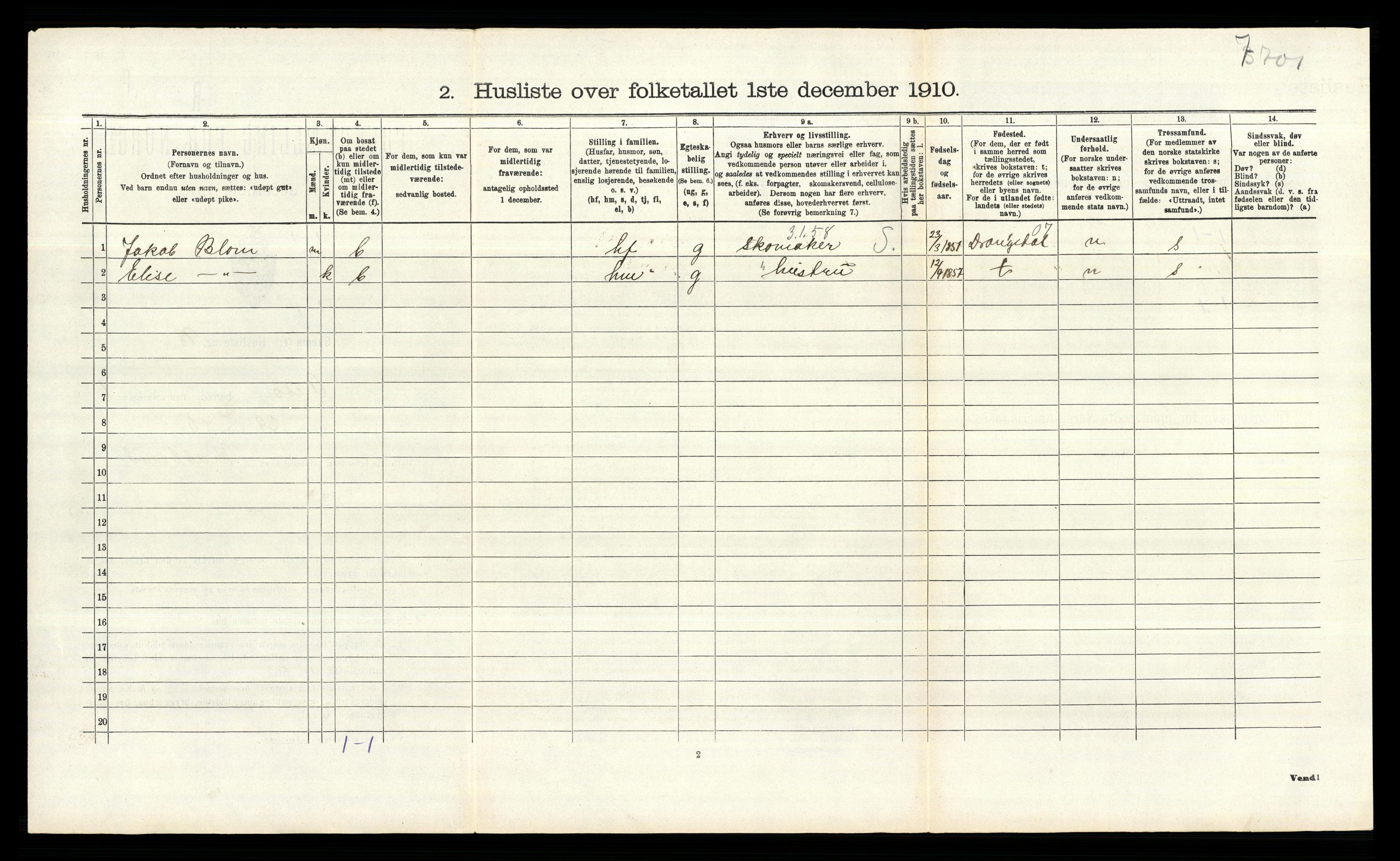 RA, 1910 census for Onsøy, 1910, p. 258