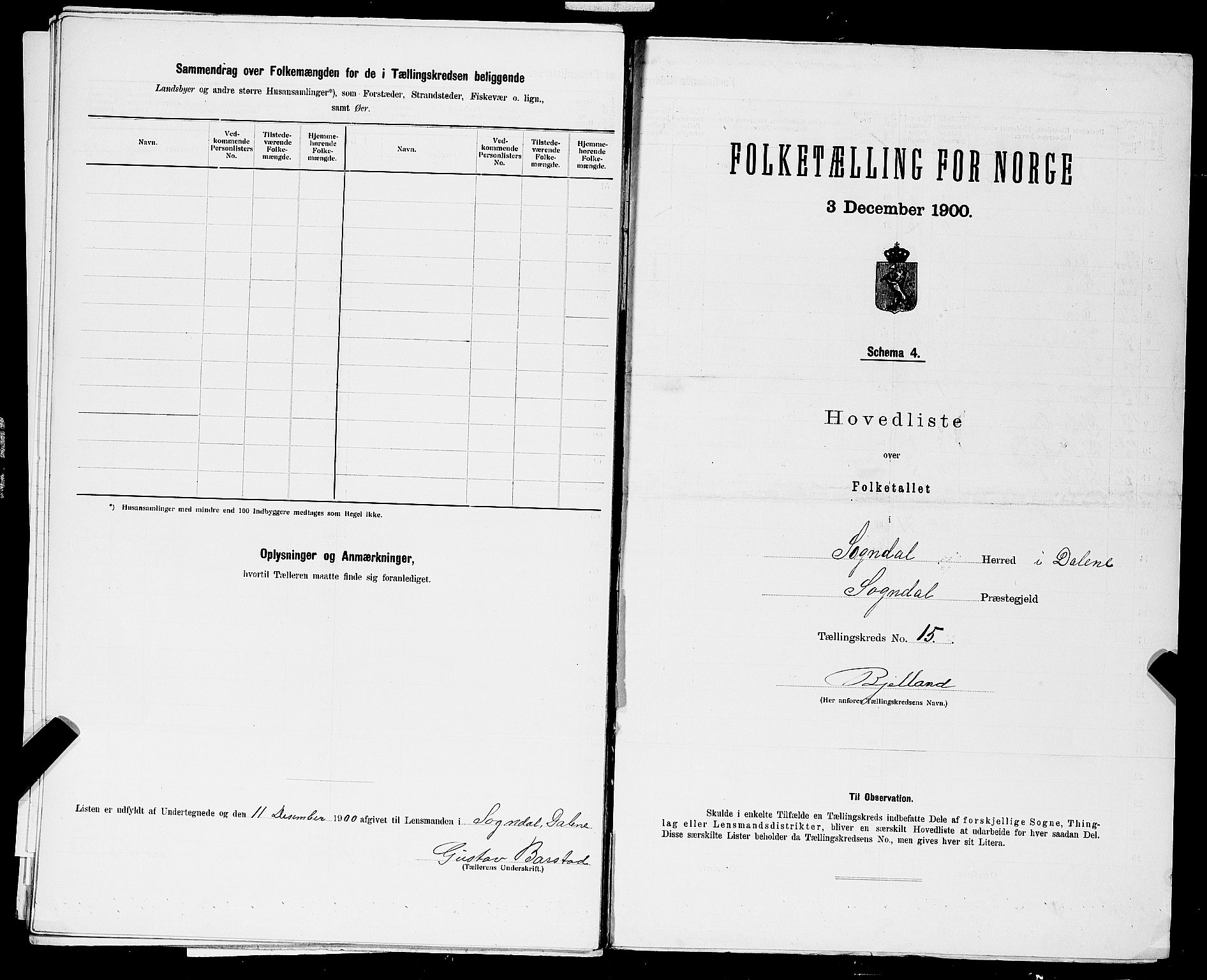 SAST, 1900 census for Sokndal, 1900, p. 56