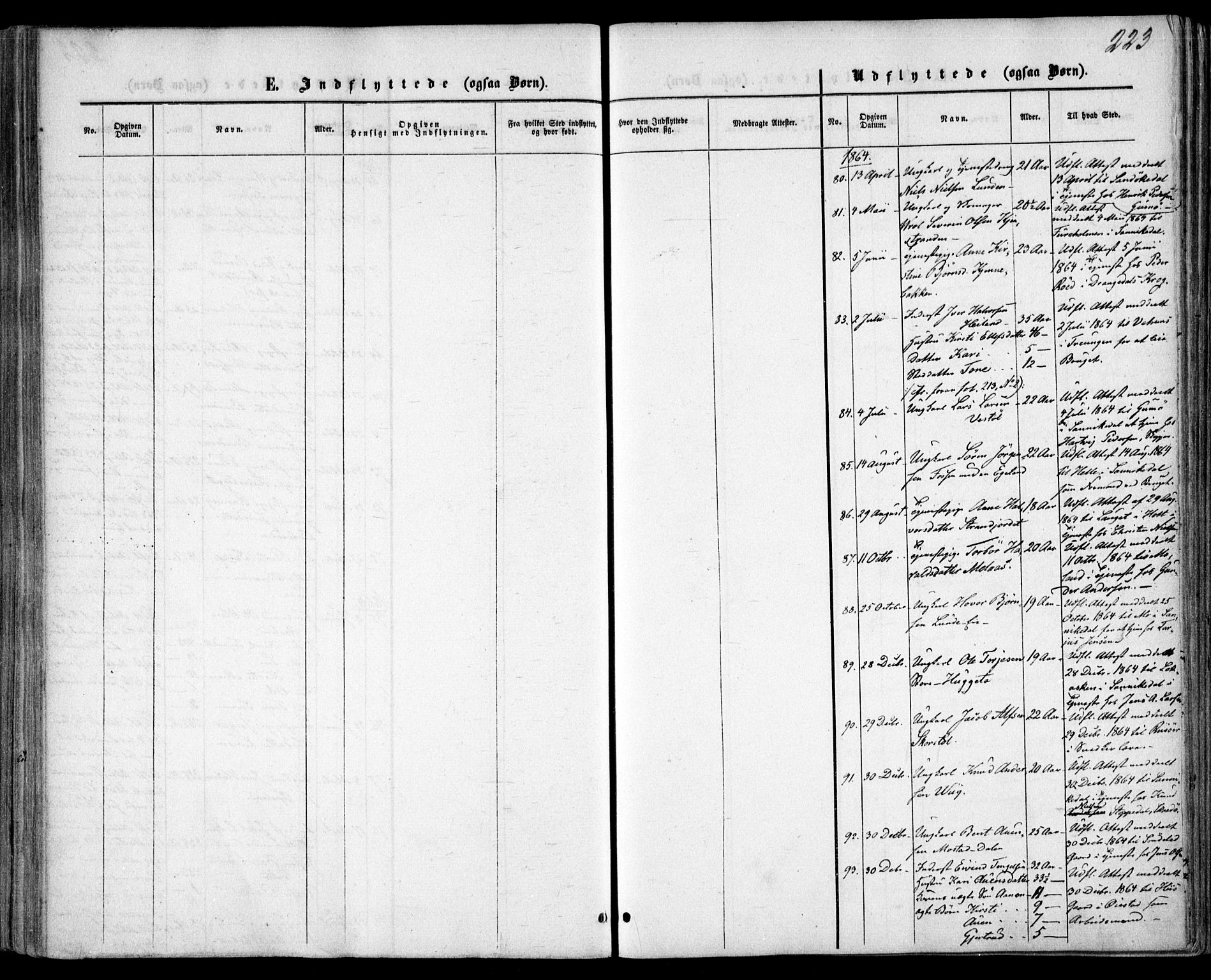 Gjerstad sokneprestkontor, AV/SAK-1111-0014/F/Fa/Faa/L0007: Parish register (official) no. A 7, 1858-1875, p. 223