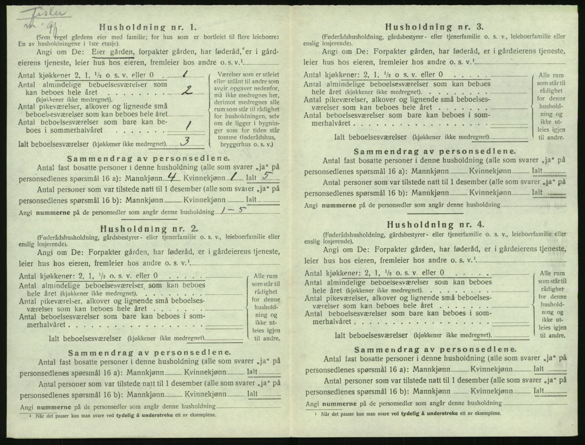 SAK, 1920 census for Vestre Moland, 1920, p. 1018