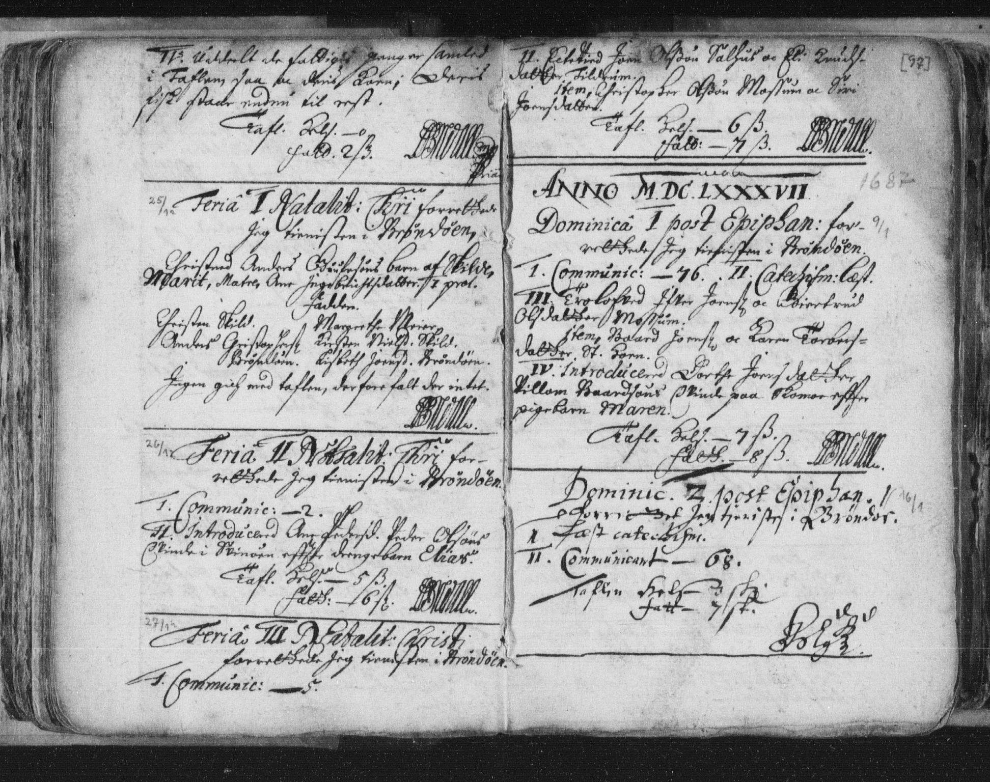 Ministerialprotokoller, klokkerbøker og fødselsregistre - Nordland, SAT/A-1459/813/L0192: Parish register (official) no. 813A02, 1677-1718, p. 97