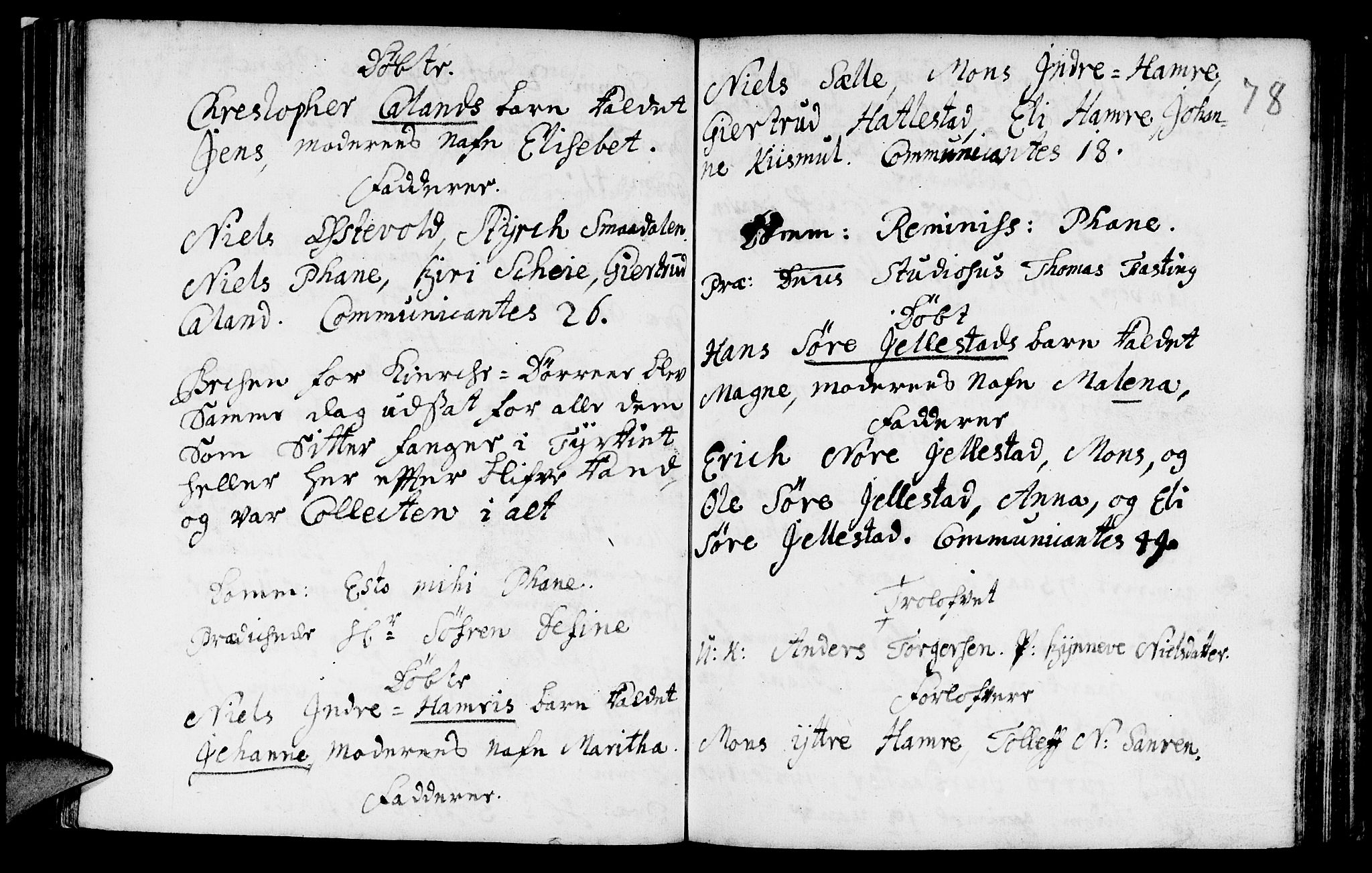 Fana Sokneprestembete, SAB/A-75101/H/Haa/Haaa/L0001: Parish register (official) no. A 1, 1712-1719, p. 78