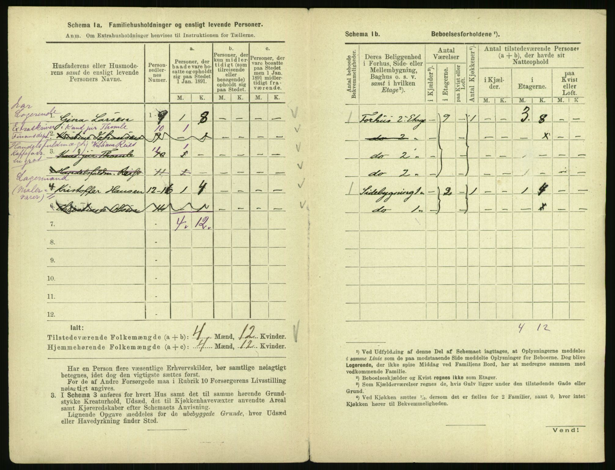 RA, 1891 census for 0301 Kristiania, 1891, p. 12995