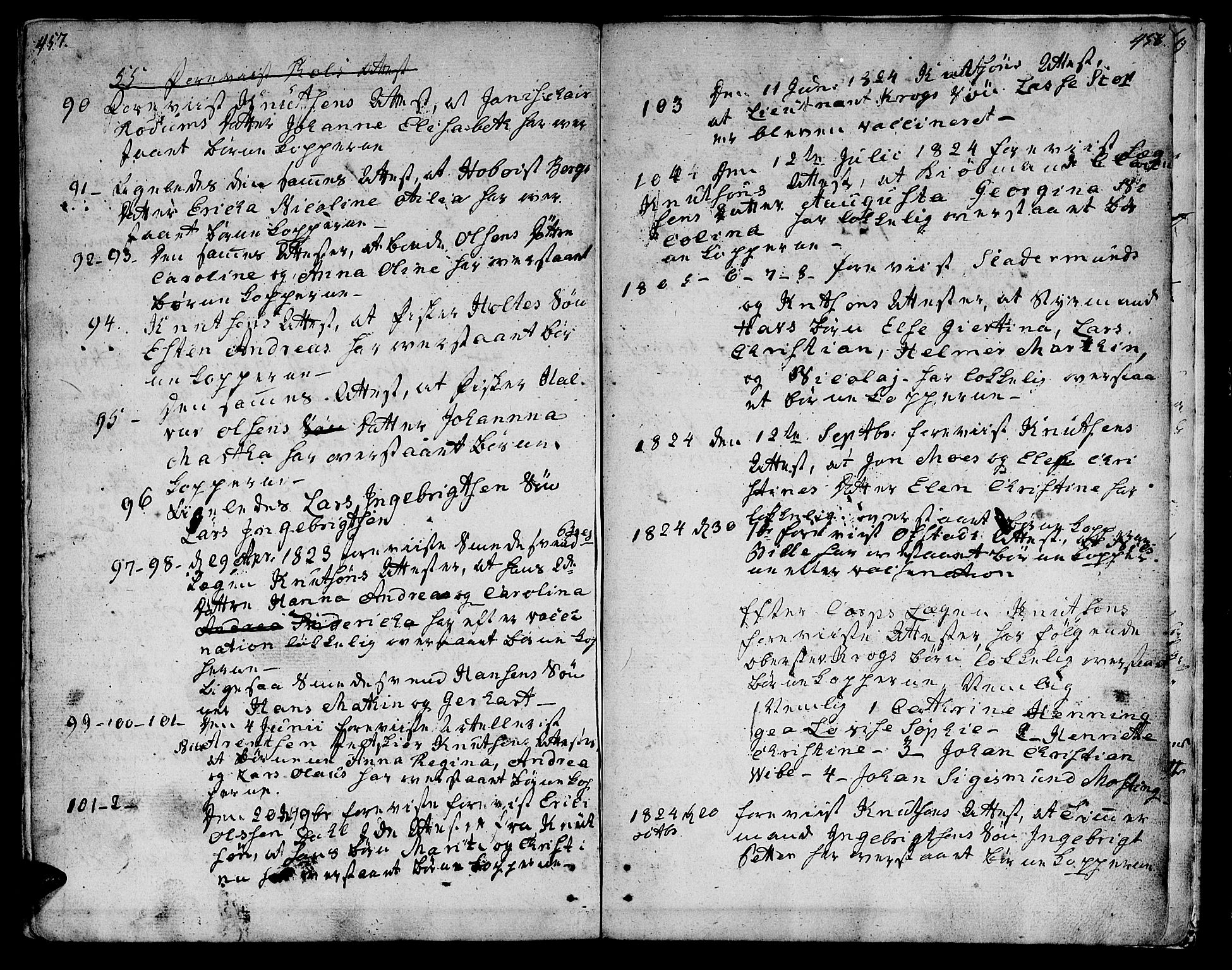 Ministerialprotokoller, klokkerbøker og fødselsregistre - Sør-Trøndelag, SAT/A-1456/601/L0042: Parish register (official) no. 601A10, 1802-1830, p. 457-458