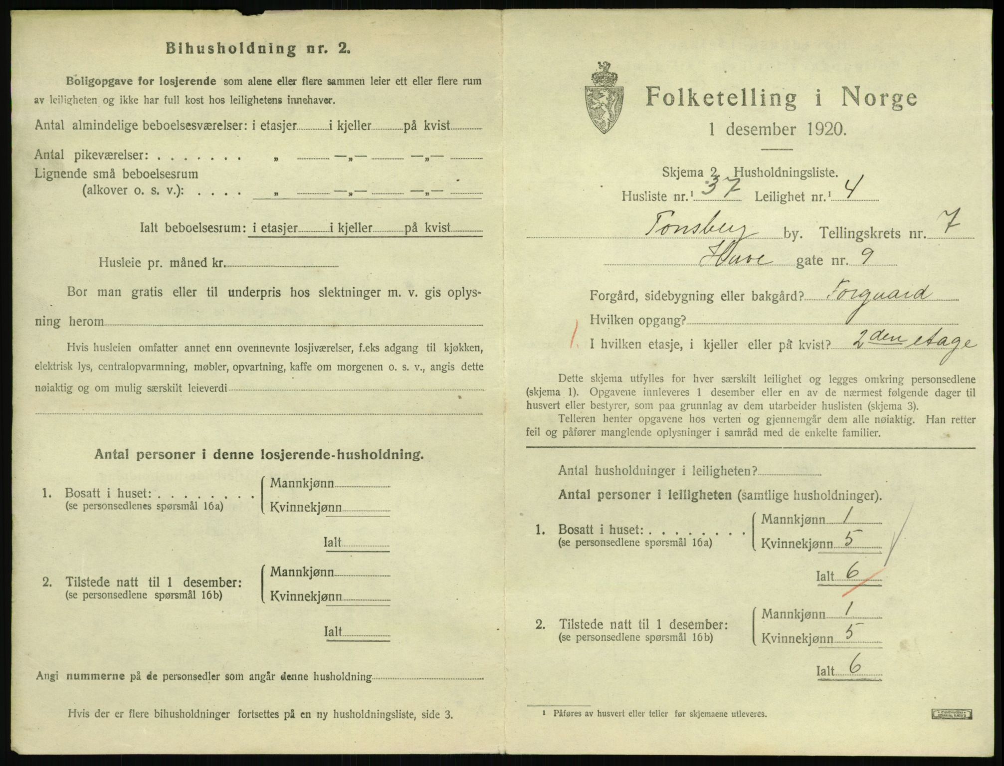 SAKO, 1920 census for Tønsberg, 1920, p. 4217