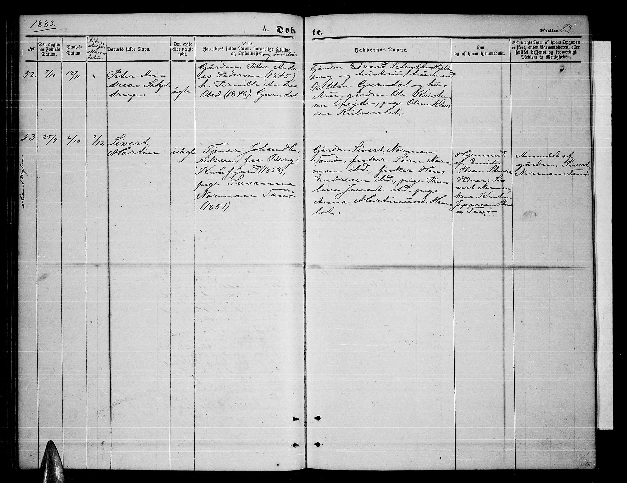 Ministerialprotokoller, klokkerbøker og fødselsregistre - Nordland, AV/SAT-A-1459/859/L0858: Parish register (copy) no. 859C04, 1873-1886, p. 83