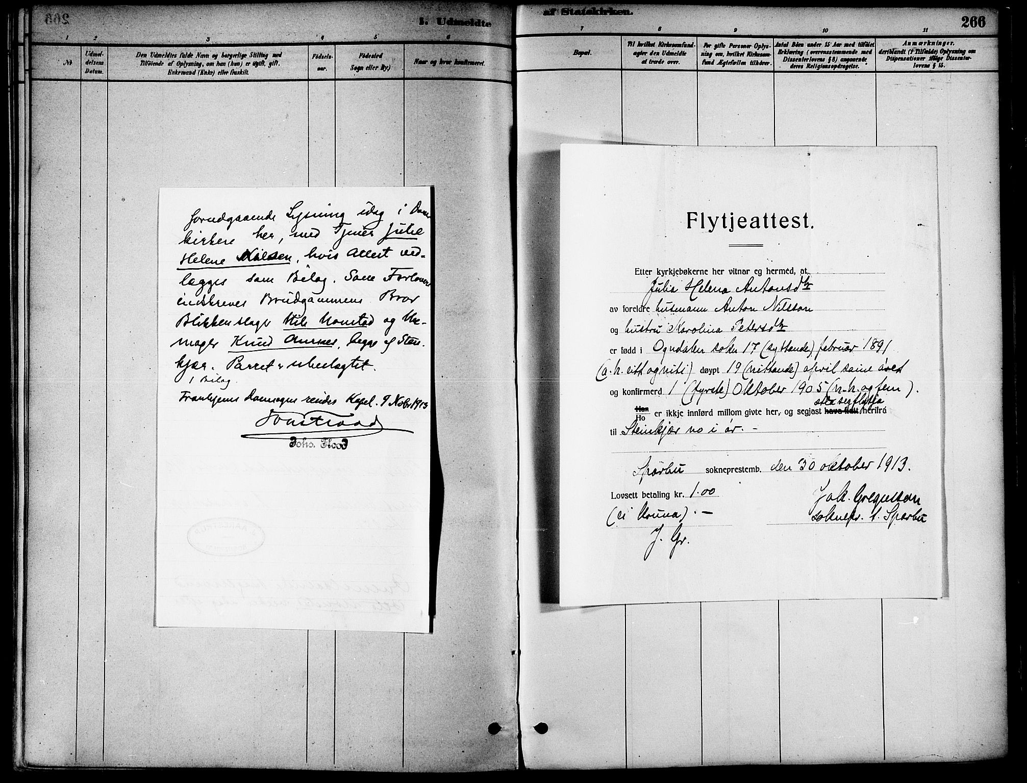 Ministerialprotokoller, klokkerbøker og fødselsregistre - Nord-Trøndelag, SAT/A-1458/739/L0371: Parish register (official) no. 739A03, 1881-1895, p. 266