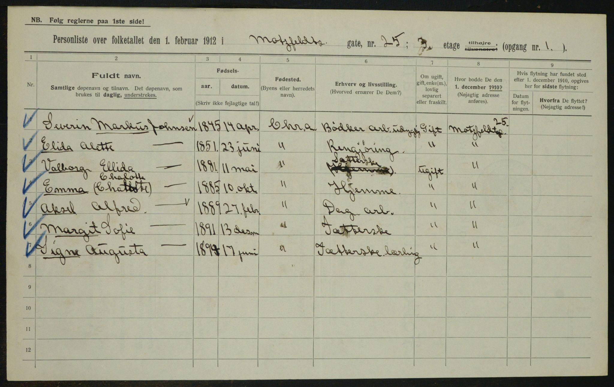 OBA, Municipal Census 1912 for Kristiania, 1912, p. 66890