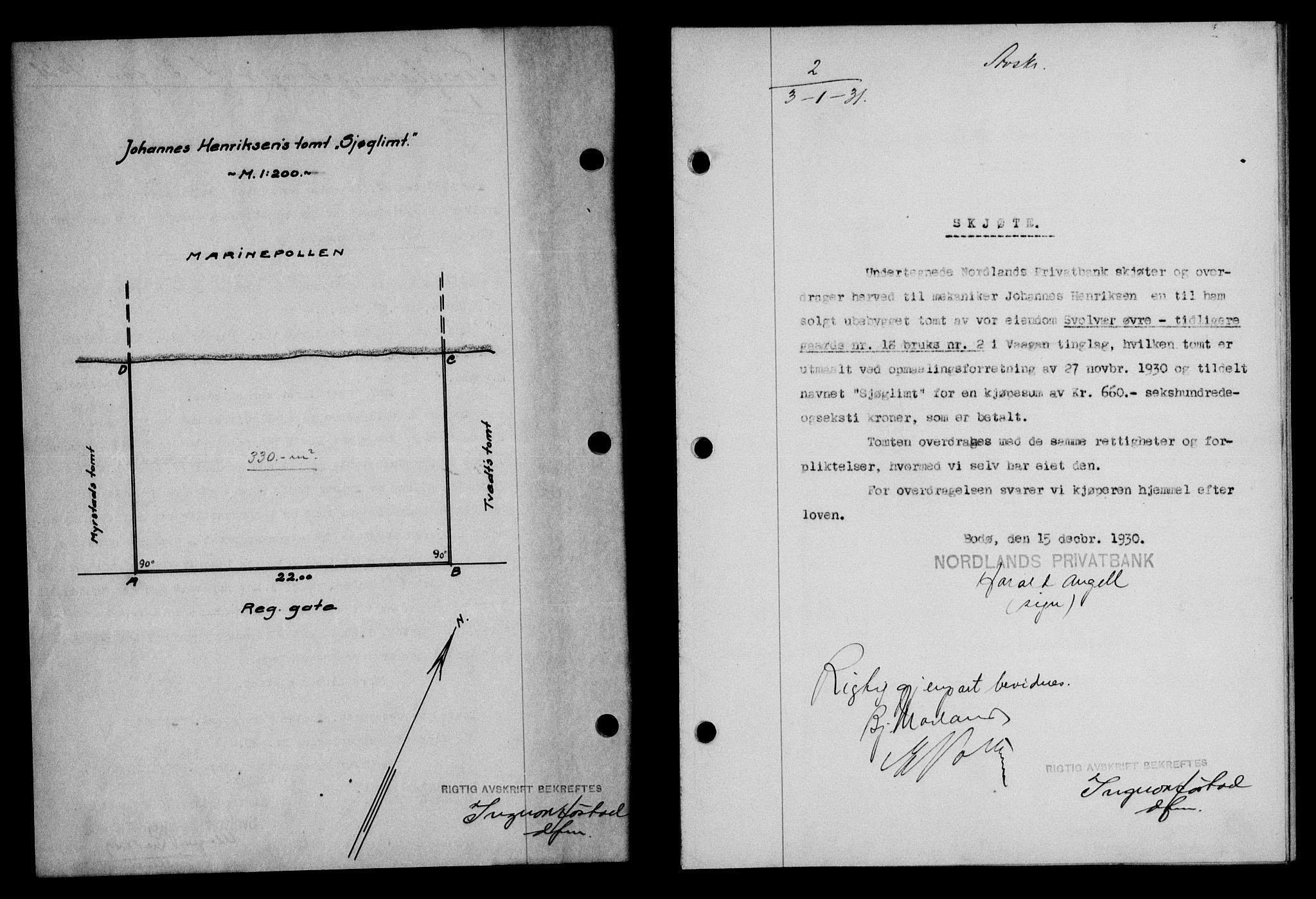 Lofoten sorenskriveri, SAT/A-0017/1/2/2C/L0023b: Mortgage book no. 23b, 1931-1931, Deed date: 03.01.1931