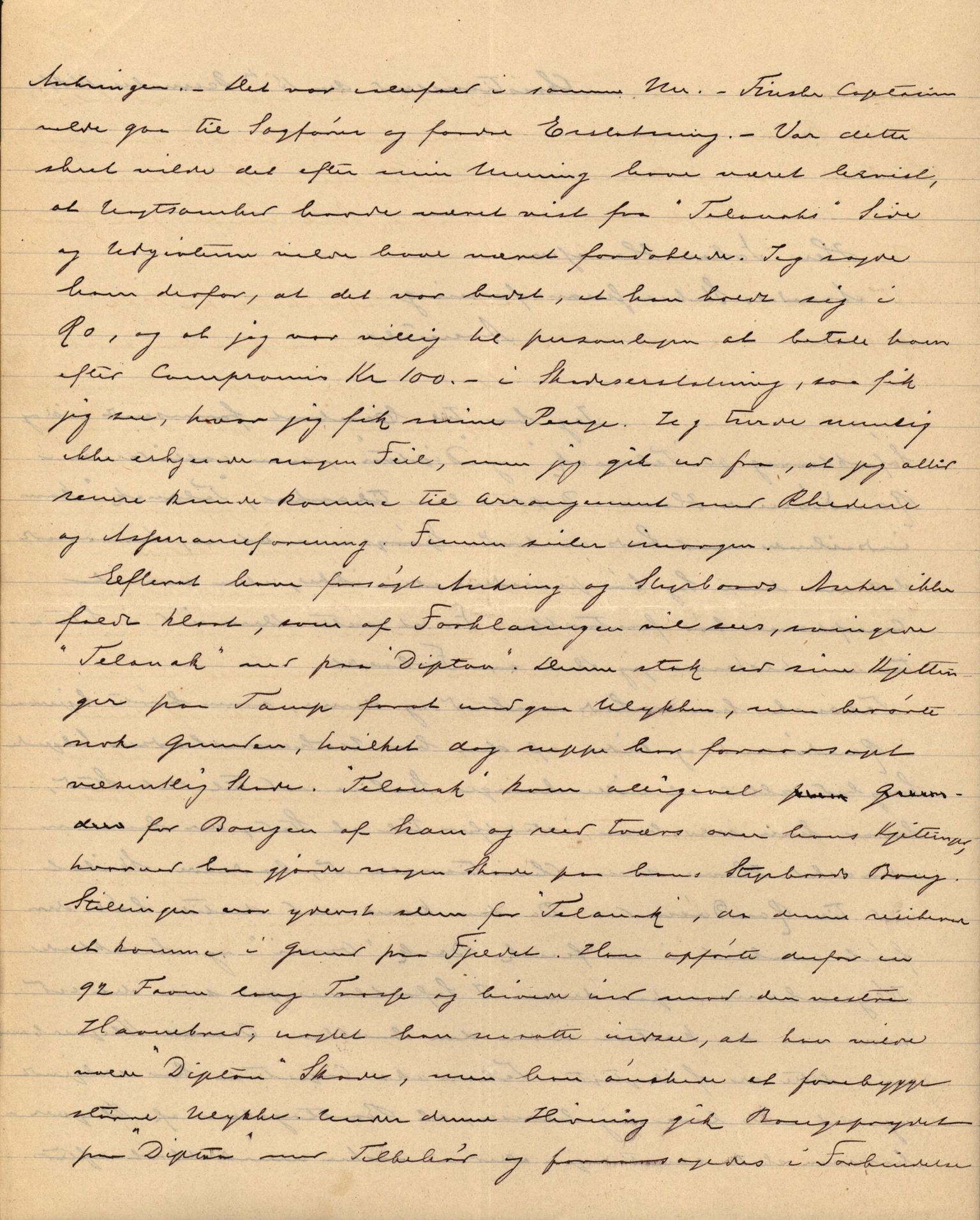 Pa 63 - Østlandske skibsassuranceforening, VEMU/A-1079/G/Ga/L0019/0001: Havaridokumenter / Telanak, Telefon, Ternen, Sir John Lawrence, Benguela, 1886, p. 20