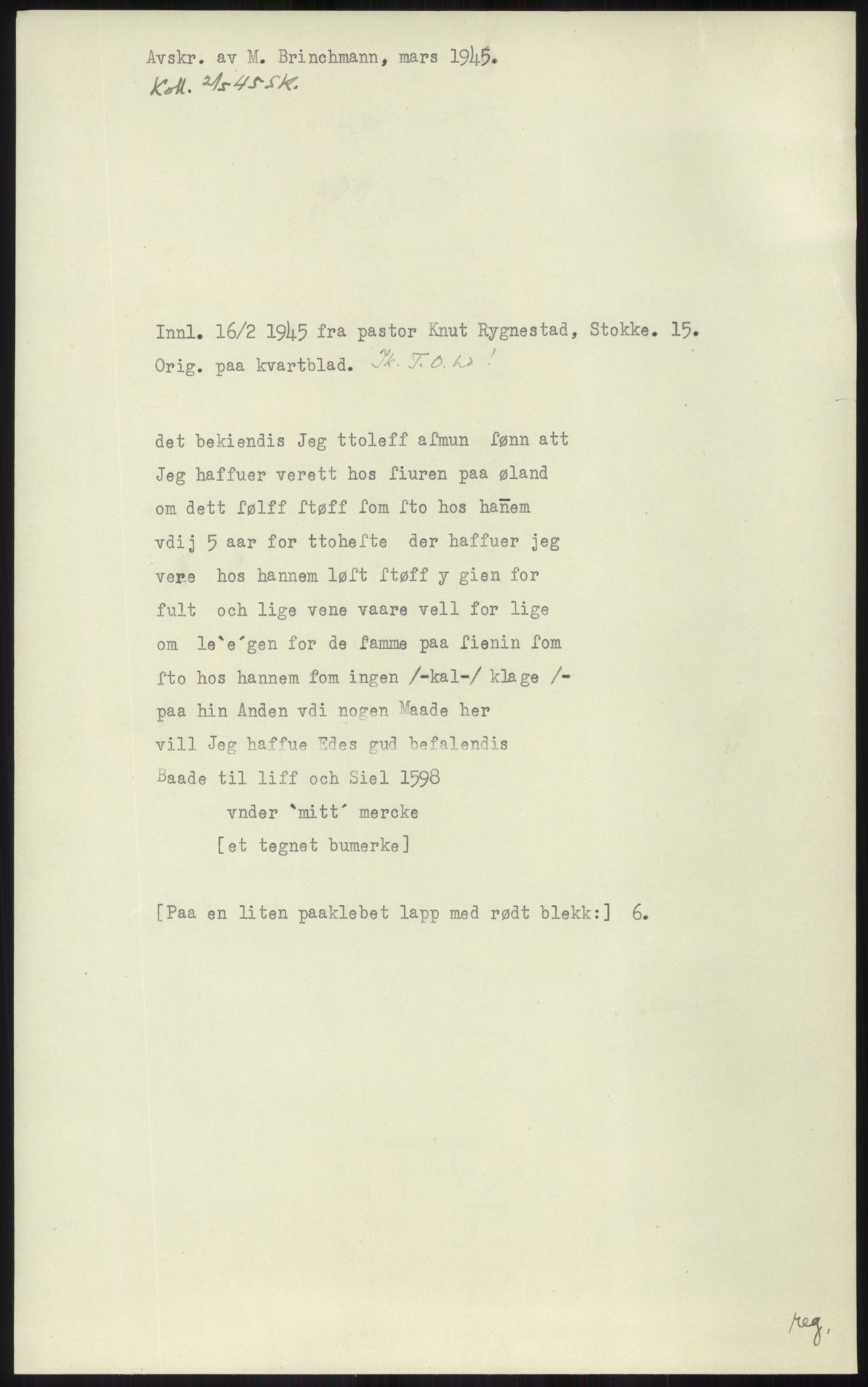 Samlinger til kildeutgivelse, Diplomavskriftsamlingen, AV/RA-EA-4053/H/Ha, p. 1529