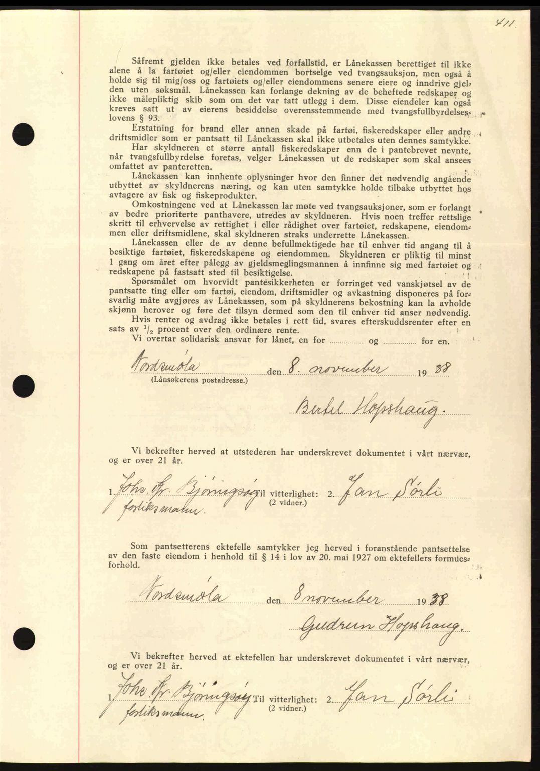 Nordmøre sorenskriveri, AV/SAT-A-4132/1/2/2Ca: Mortgage book no. B84, 1938-1939, Diary no: : 2977/1938