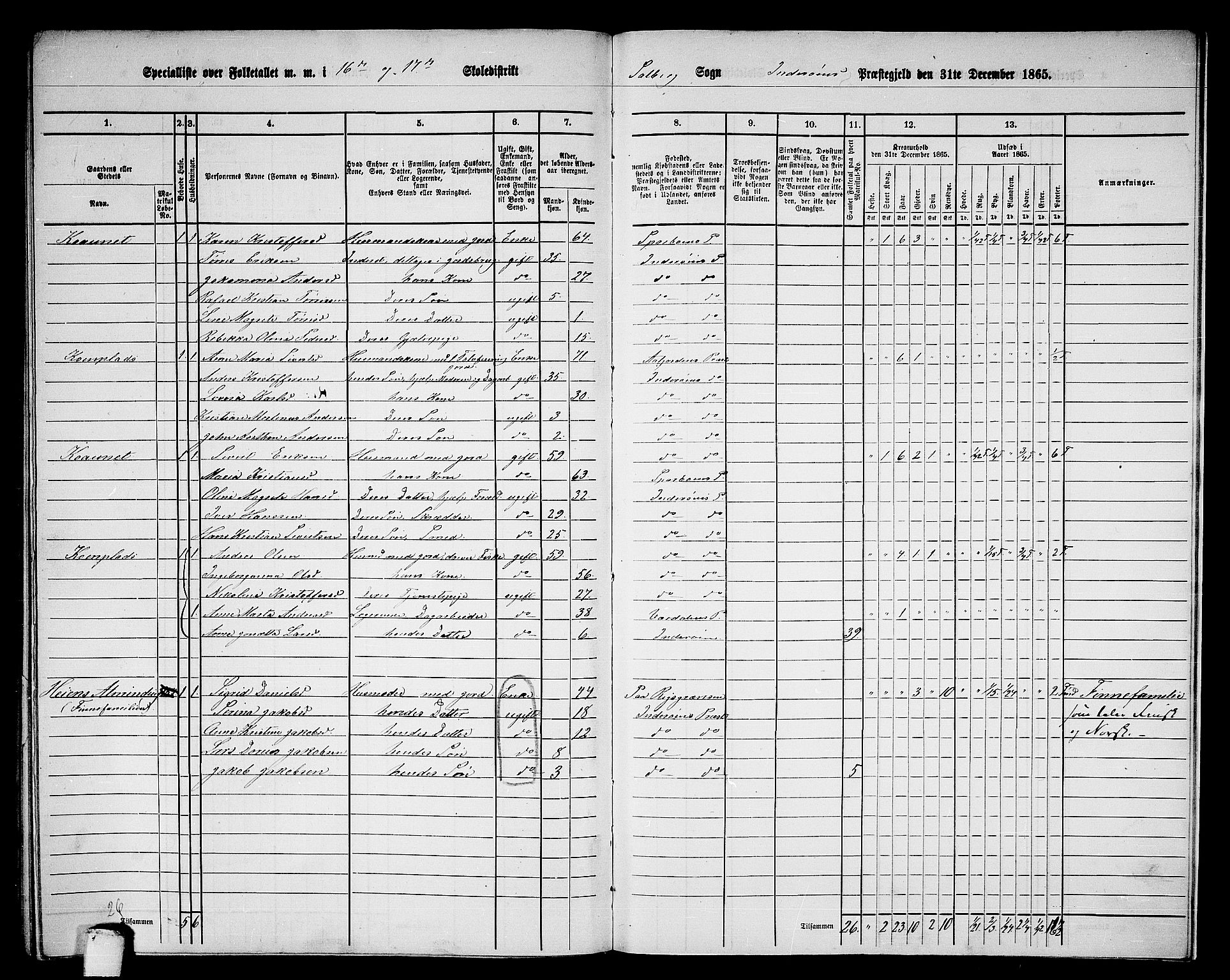 RA, 1865 census for Inderøy, 1865, p. 222
