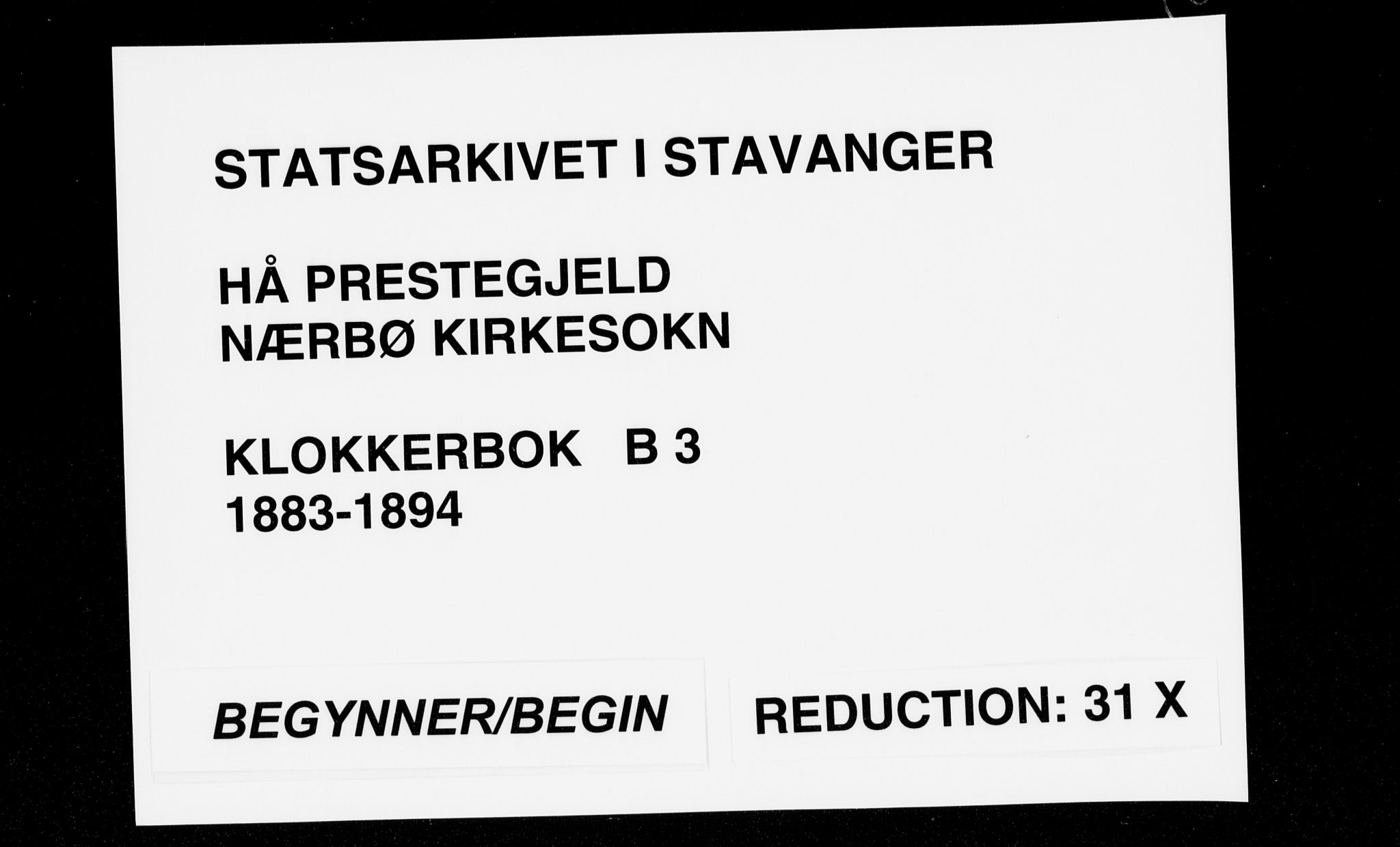 Hå sokneprestkontor, SAST/A-101801/001/30BB/L0003: Parish register (copy) no. B 3, 1883-1894