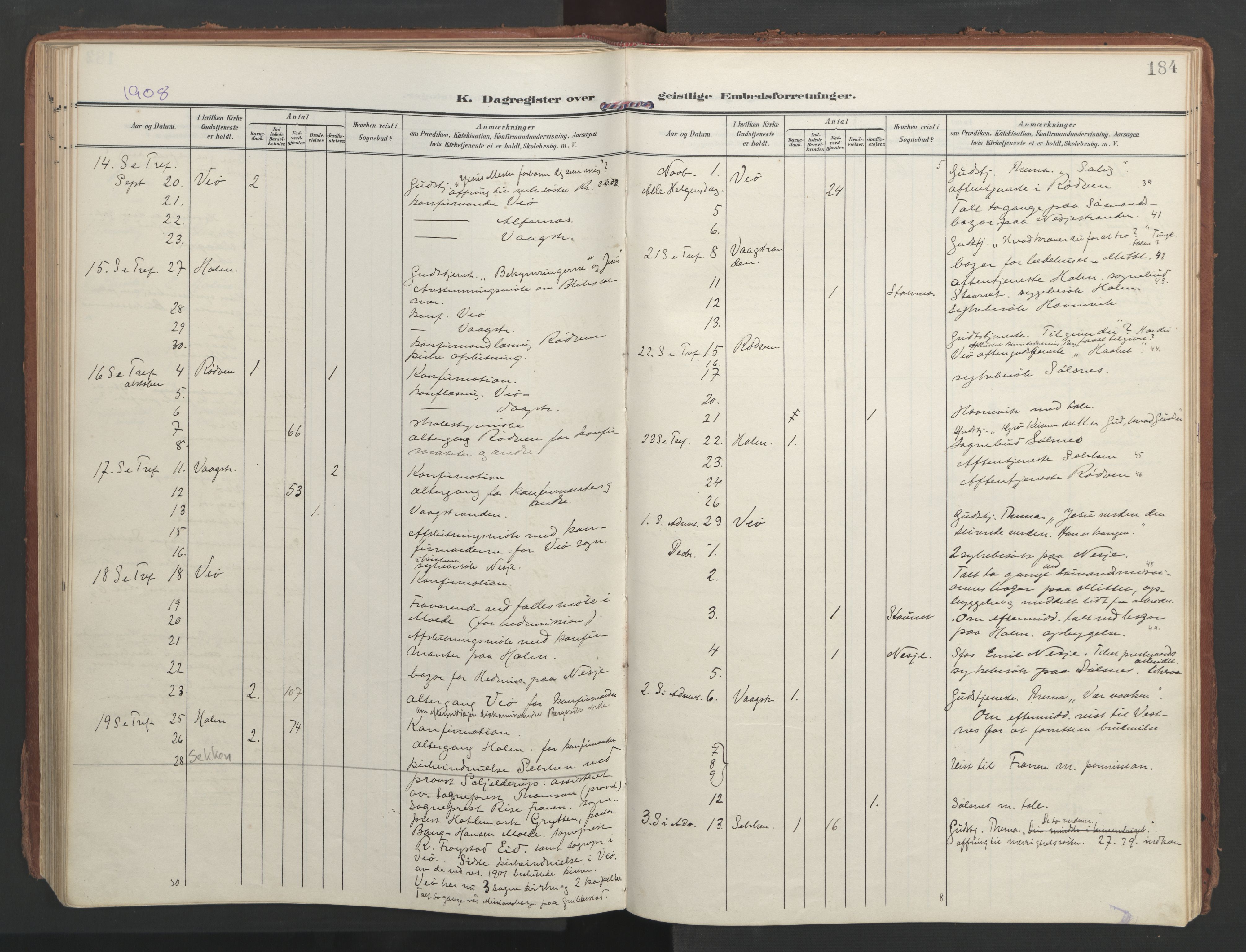 Ministerialprotokoller, klokkerbøker og fødselsregistre - Møre og Romsdal, AV/SAT-A-1454/547/L0605: Parish register (official) no. 547A07, 1907-1936, p. 184