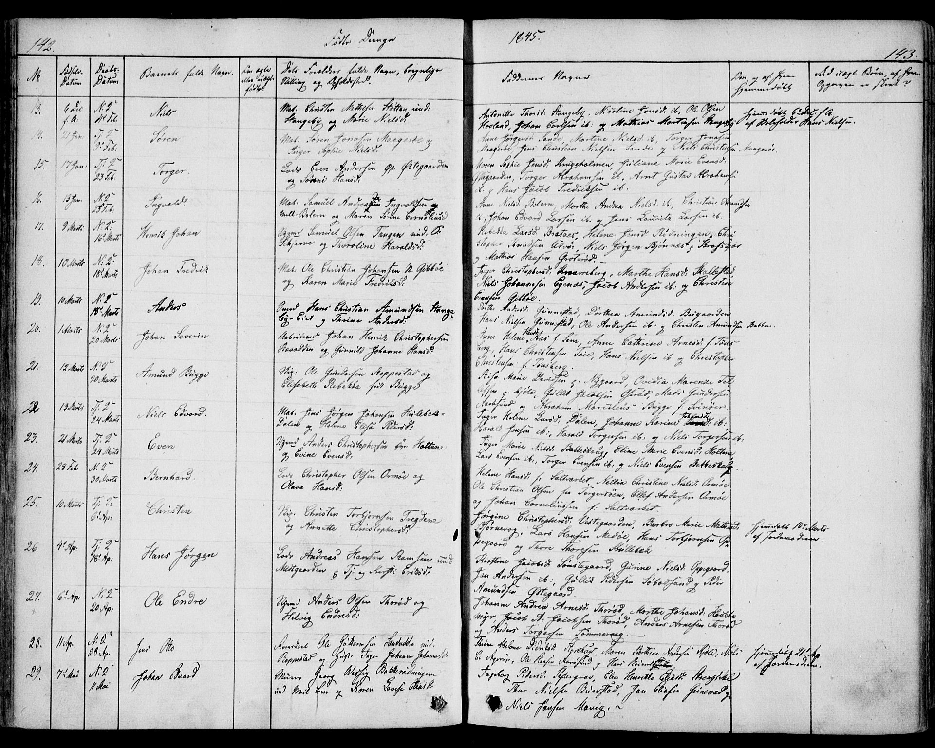 Nøtterøy kirkebøker, AV/SAKO-A-354/F/Fa/L0005: Parish register (official) no. I 5, 1839-1852, p. 142-143