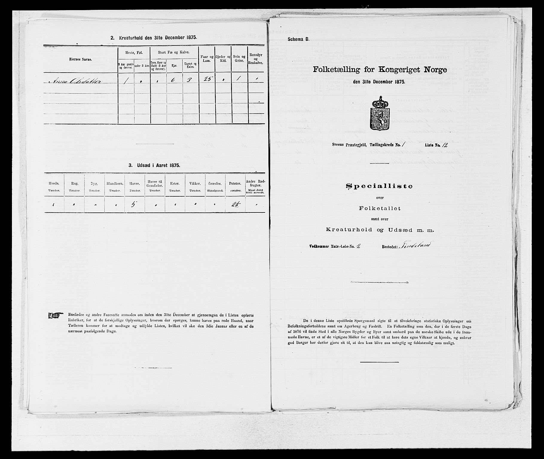 SAB, 1875 census for 1216P Sveio, 1875, p. 72