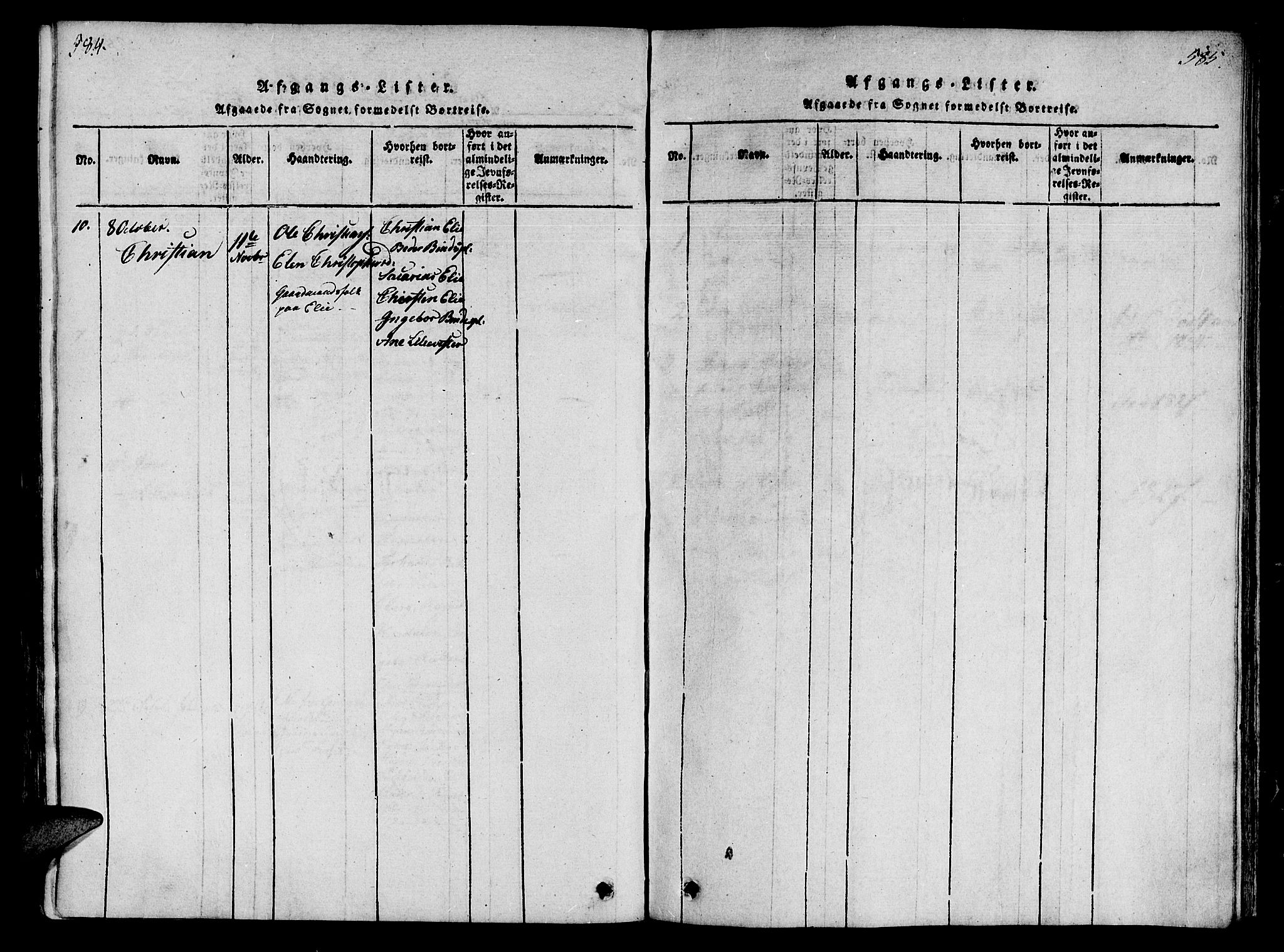 Ministerialprotokoller, klokkerbøker og fødselsregistre - Nord-Trøndelag, AV/SAT-A-1458/746/L0441: Parish register (official) no. 746A03 /1, 1816-1827, p. 584-585