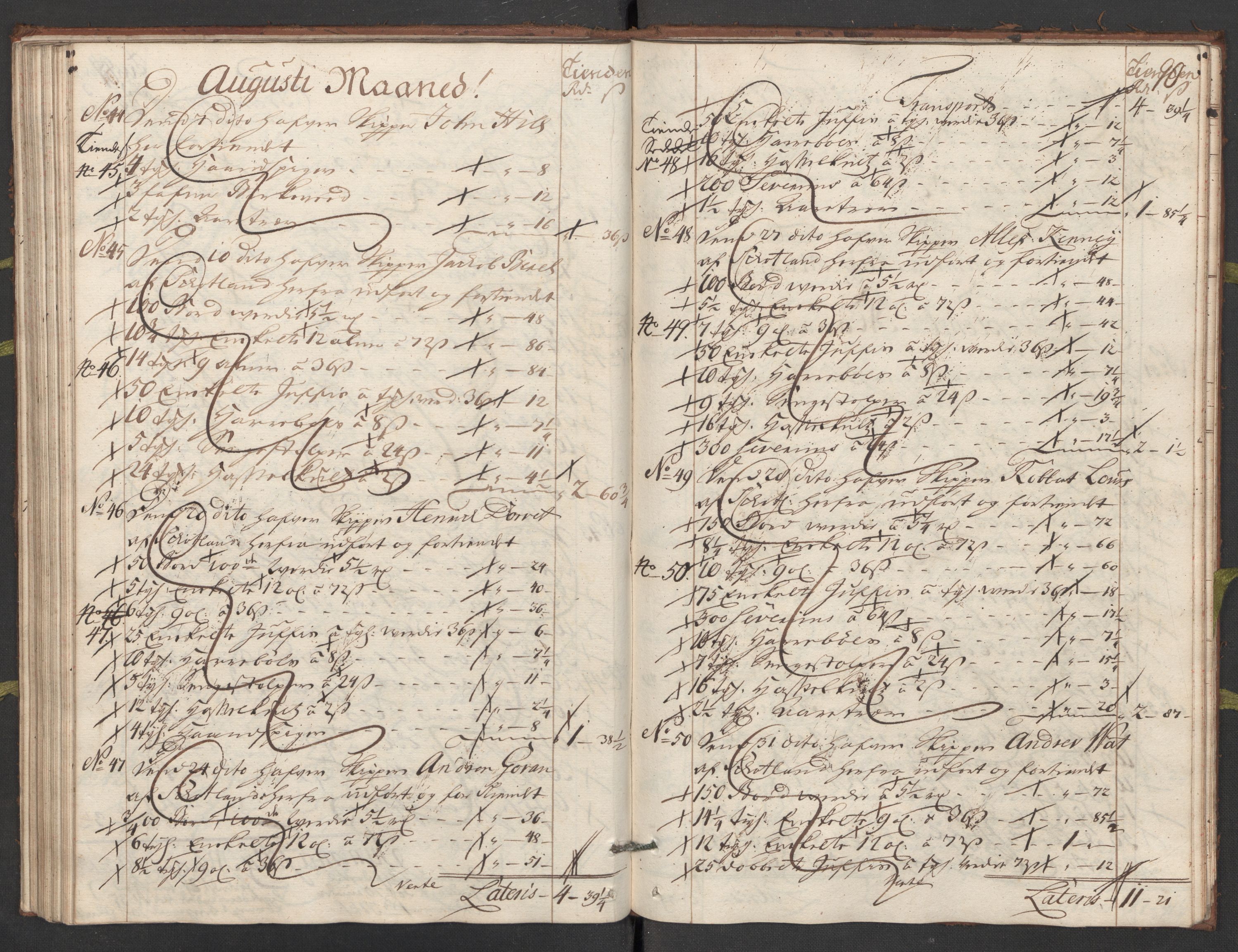 Generaltollkammeret, tollregnskaper, AV/RA-EA-5490/R24/L0009/0001: Tollregnskaper Sunnhordland / Hovedtollbok, 1733, p. 89b-90a