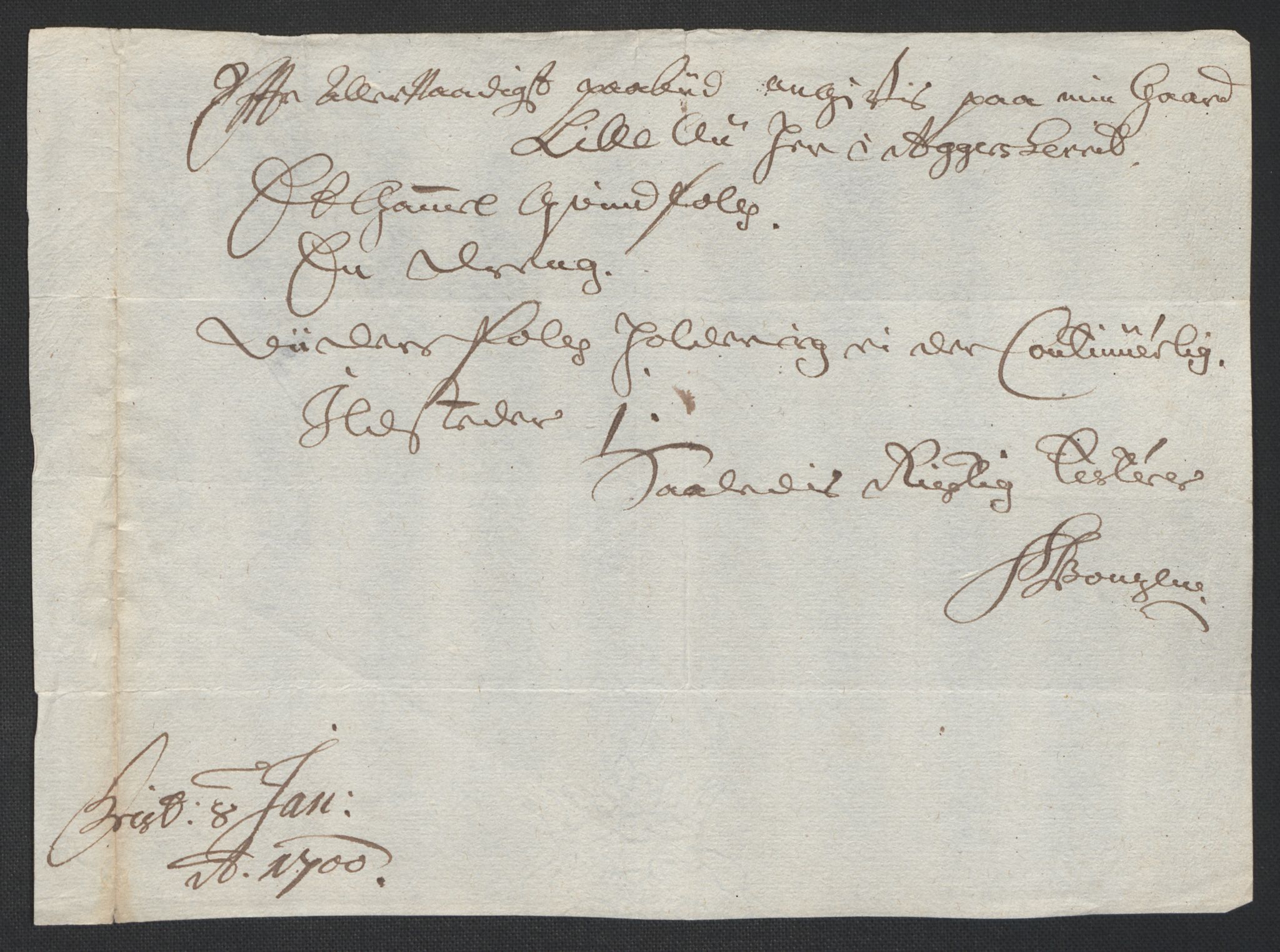 Rentekammeret inntil 1814, Reviderte regnskaper, Fogderegnskap, AV/RA-EA-4092/R10/L0442: Fogderegnskap Aker og Follo, 1699, p. 412