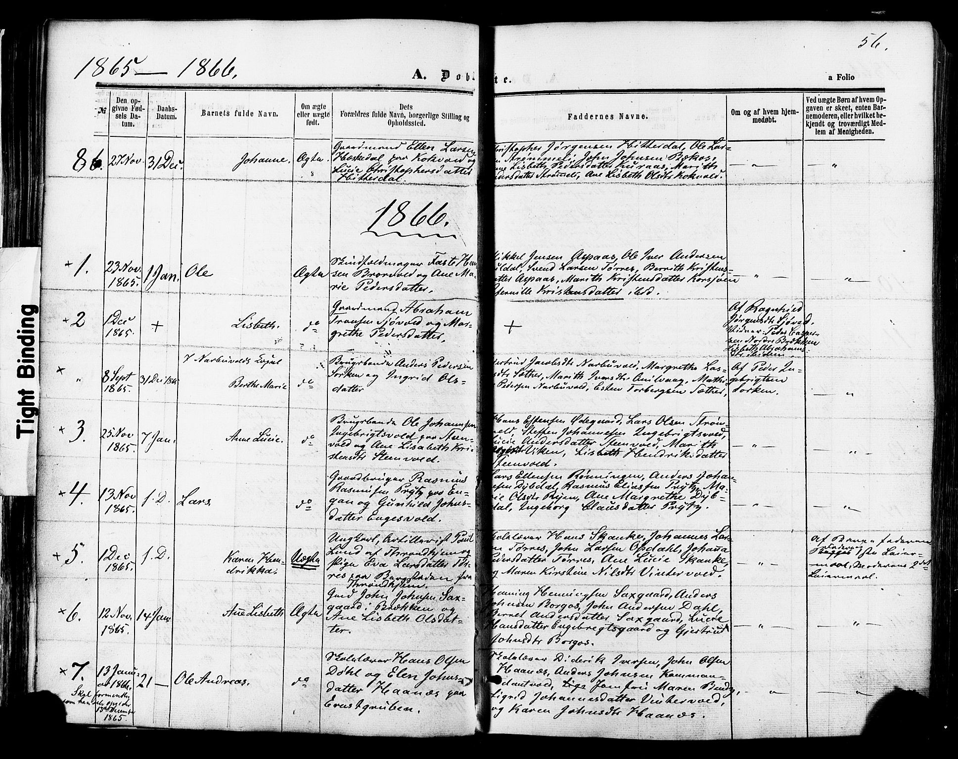 Ministerialprotokoller, klokkerbøker og fødselsregistre - Sør-Trøndelag, SAT/A-1456/681/L0932: Parish register (official) no. 681A10, 1860-1878, p. 56