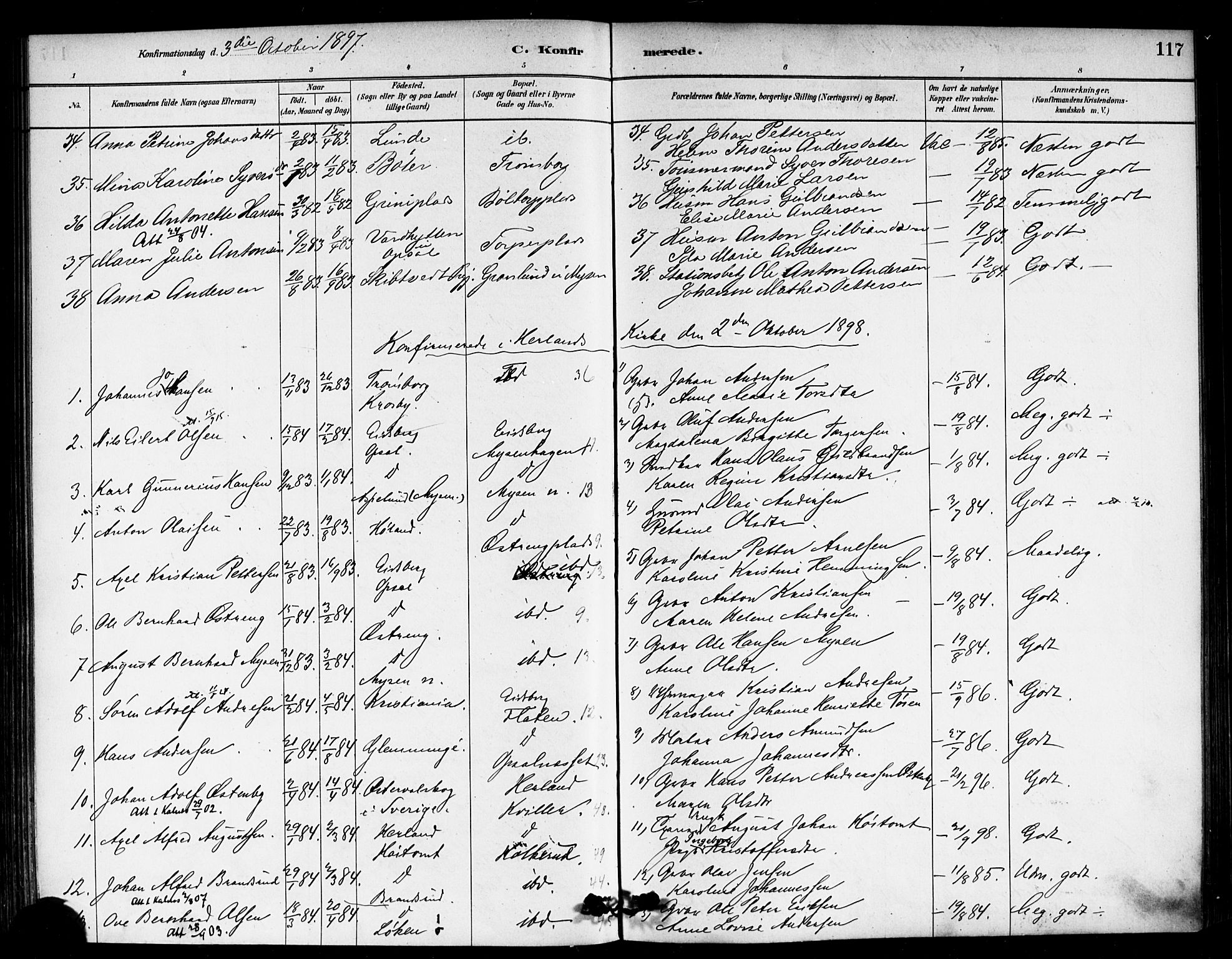Eidsberg prestekontor Kirkebøker, SAO/A-10905/F/Fb/L0001: Parish register (official) no. II 1, 1879-1900, p. 117