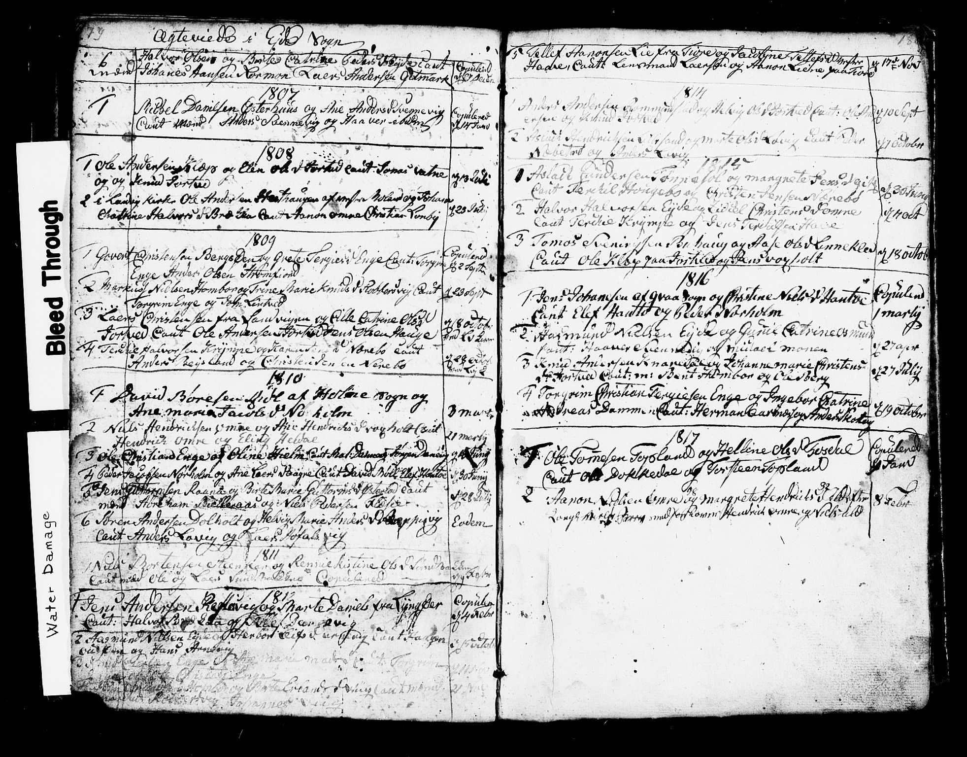 Hommedal sokneprestkontor, AV/SAK-1111-0023/F/Fb/Fbb/L0002: Parish register (copy) no. B 2 /2, 1791-1817, p. 179-180