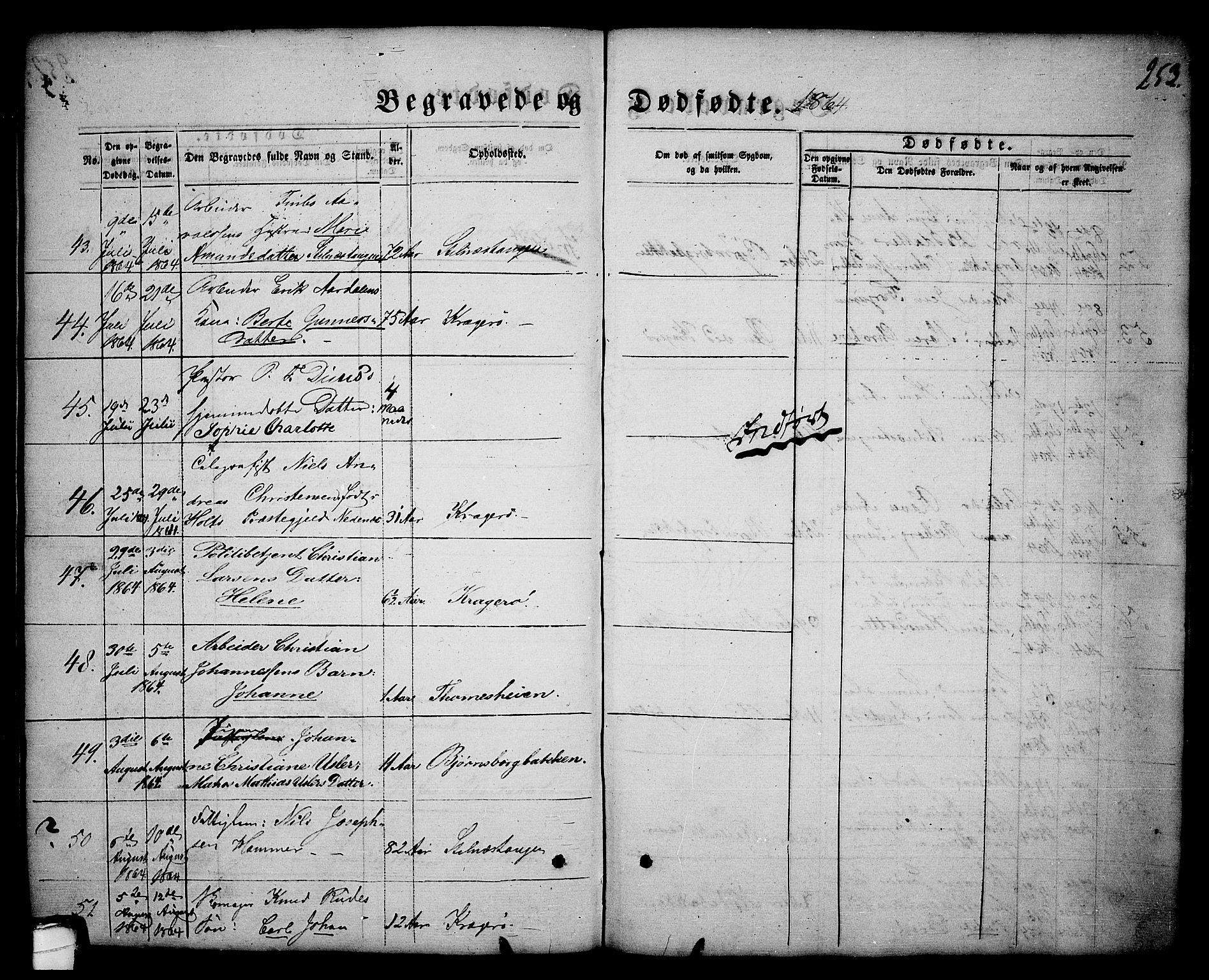 Kragerø kirkebøker, AV/SAKO-A-278/G/Ga/L0004: Parish register (copy) no. 4, 1853-1865, p. 253