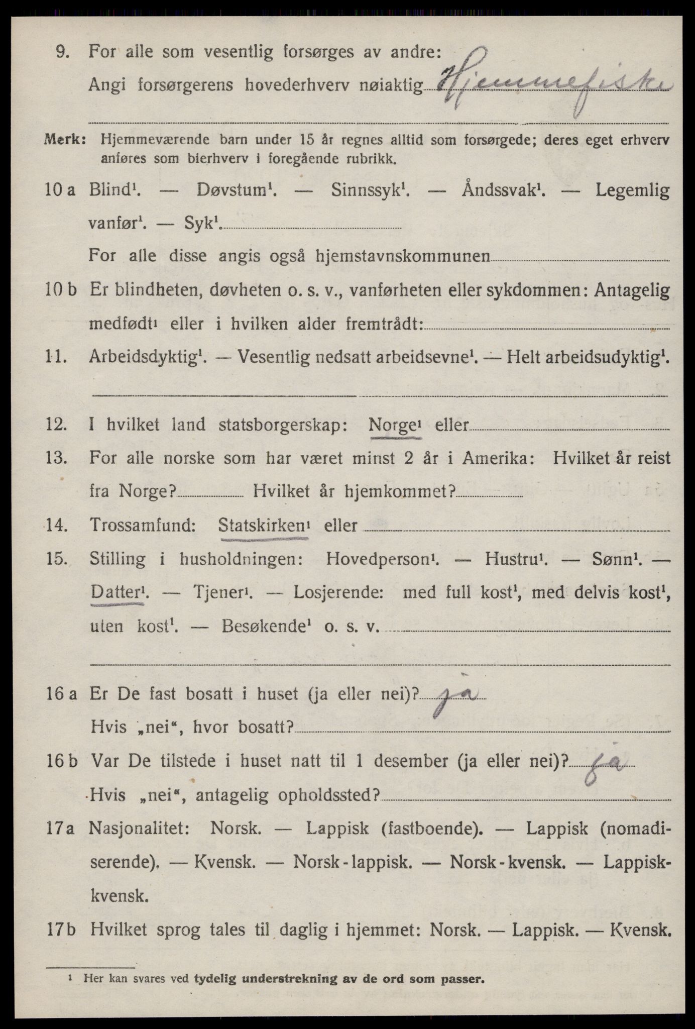 SAT, 1920 census for Ørland, 1920, p. 5388