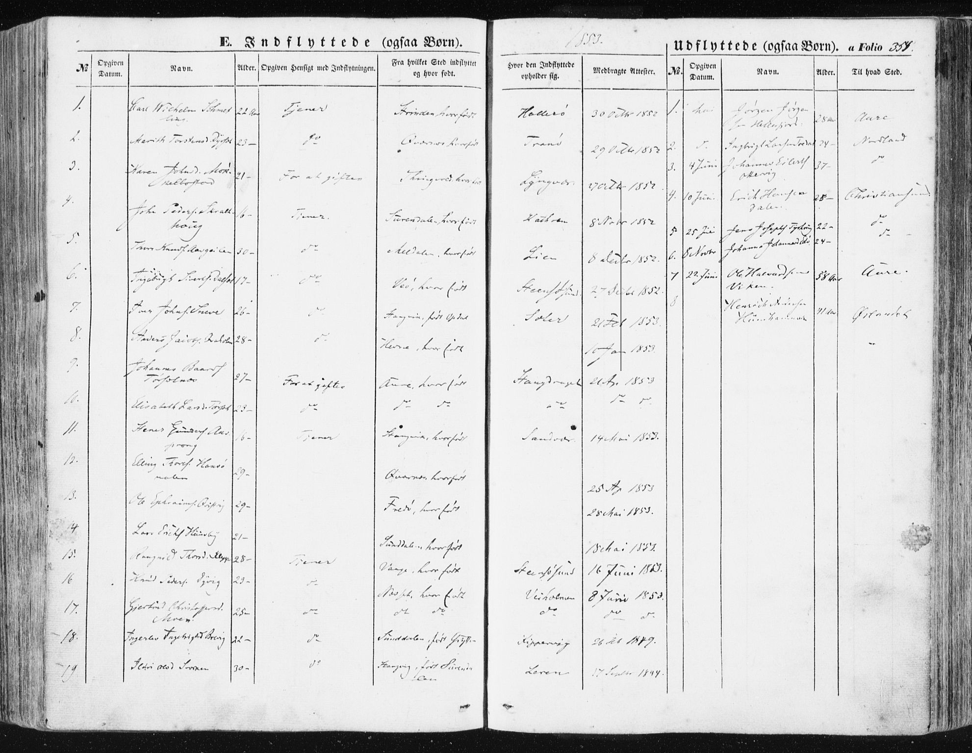 Ministerialprotokoller, klokkerbøker og fødselsregistre - Møre og Romsdal, SAT/A-1454/581/L0937: Parish register (official) no. 581A05, 1853-1872, p. 354