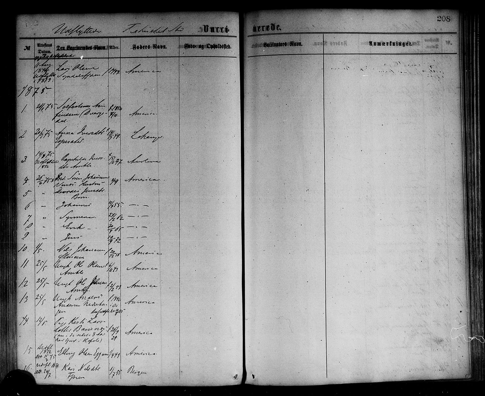 Sogndal sokneprestembete, SAB/A-81301/H/Haa/Haaa/L0014: Parish register (official) no. A 14, 1864-1877, p. 208