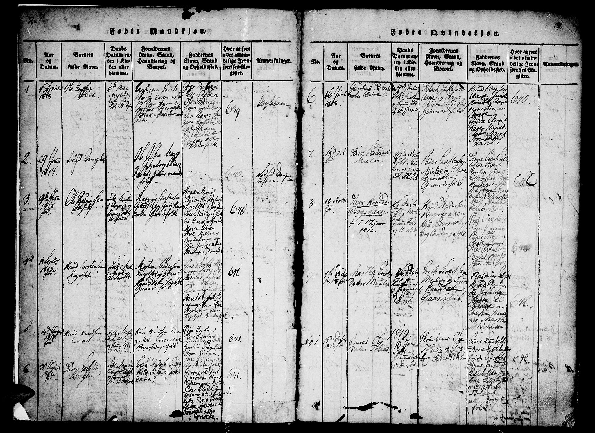 Ministerialprotokoller, klokkerbøker og fødselsregistre - Møre og Romsdal, AV/SAT-A-1454/555/L0652: Parish register (official) no. 555A03, 1817-1843, p. 2-3