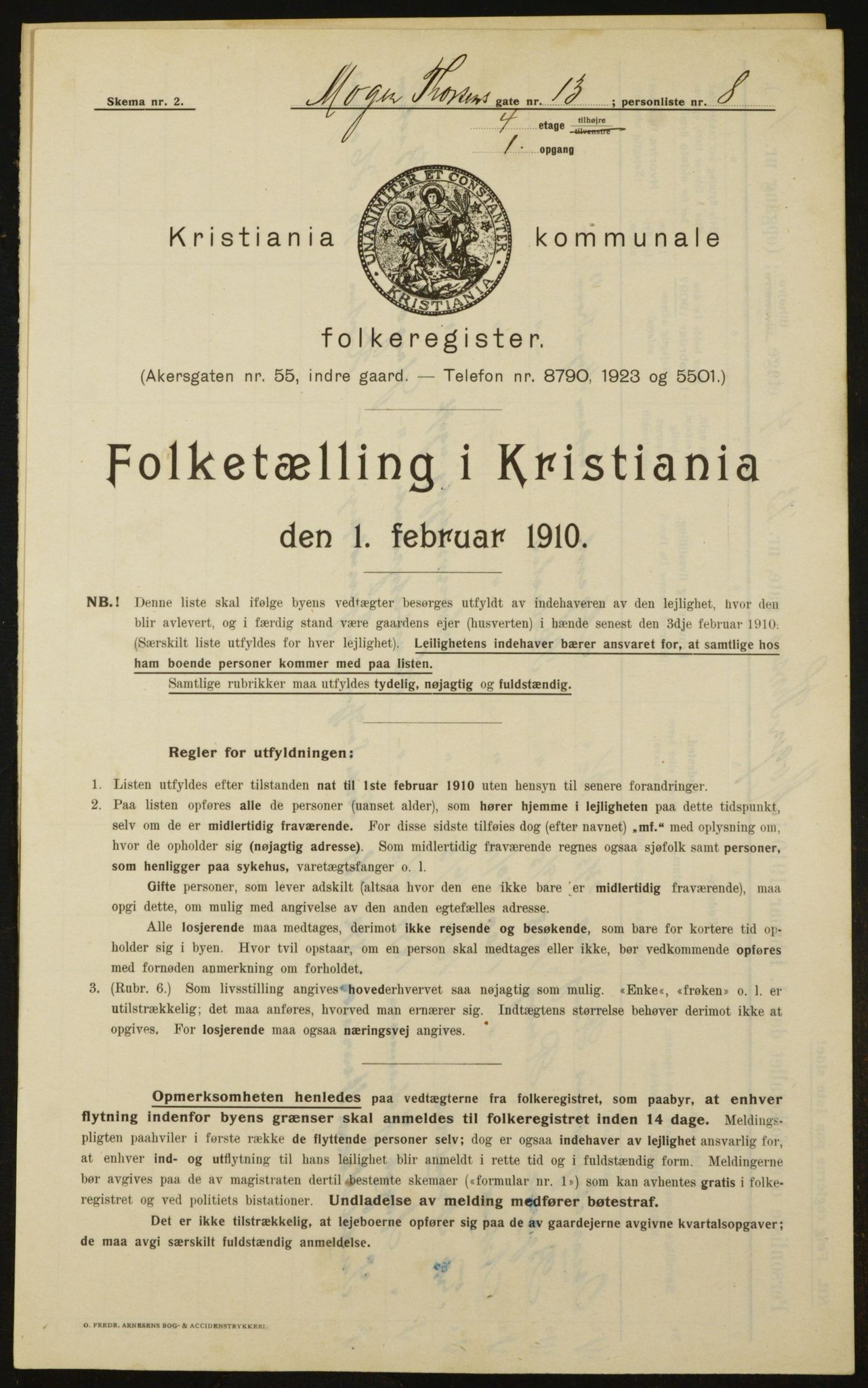 OBA, Municipal Census 1910 for Kristiania, 1910, p. 63529