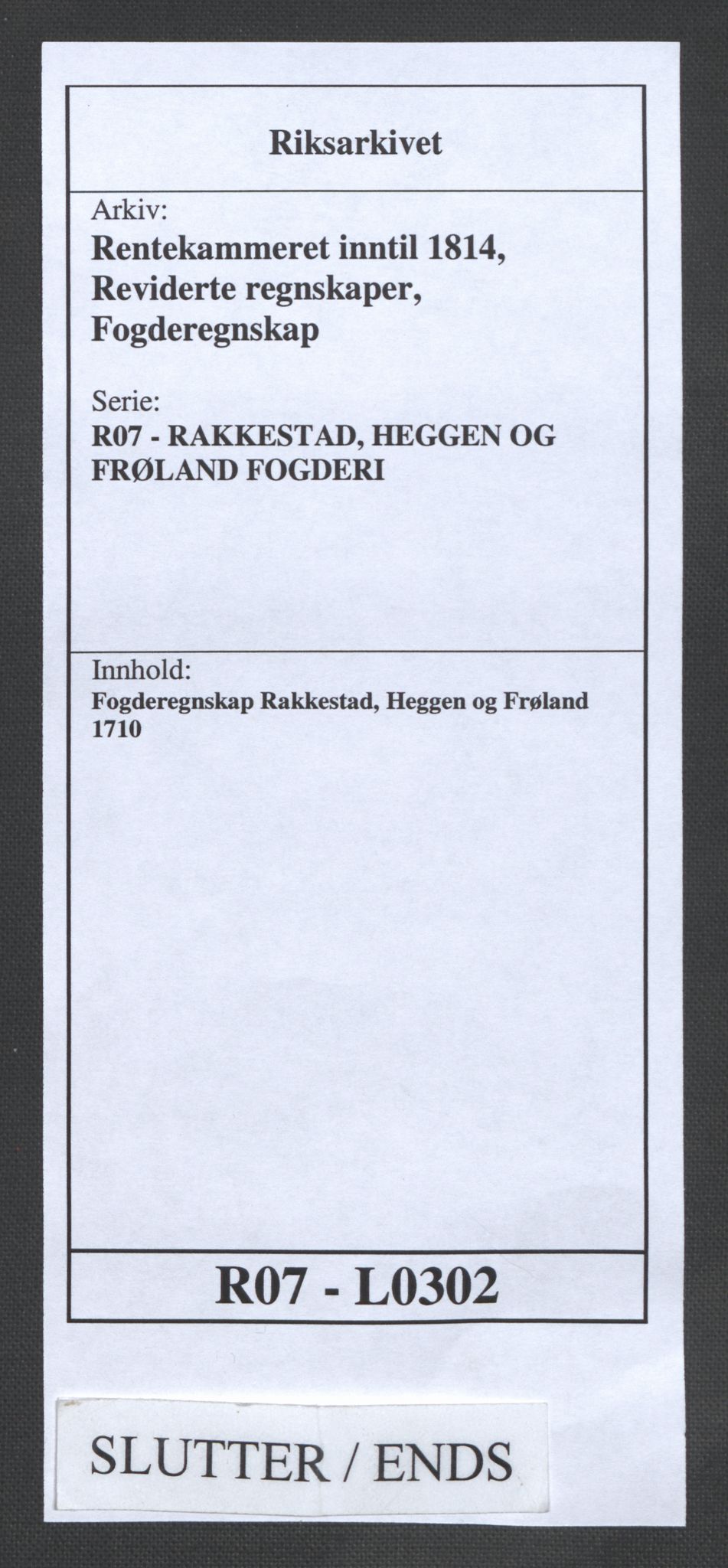 Rentekammeret inntil 1814, Reviderte regnskaper, Fogderegnskap, AV/RA-EA-4092/R07/L0302: Fogderegnskap Rakkestad, Heggen og Frøland, 1710, p. 466