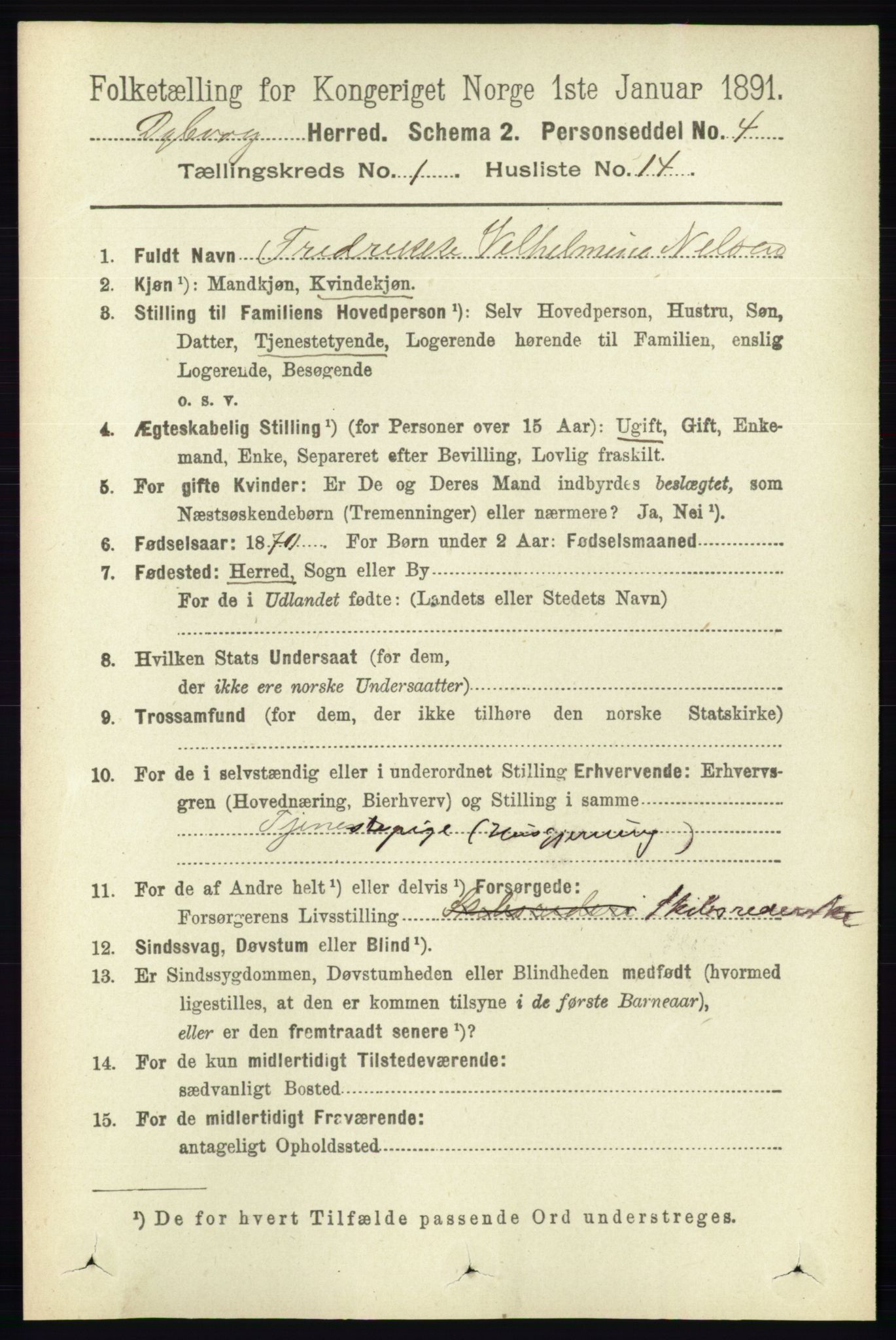 RA, 1891 census for 0915 Dypvåg, 1891, p. 184