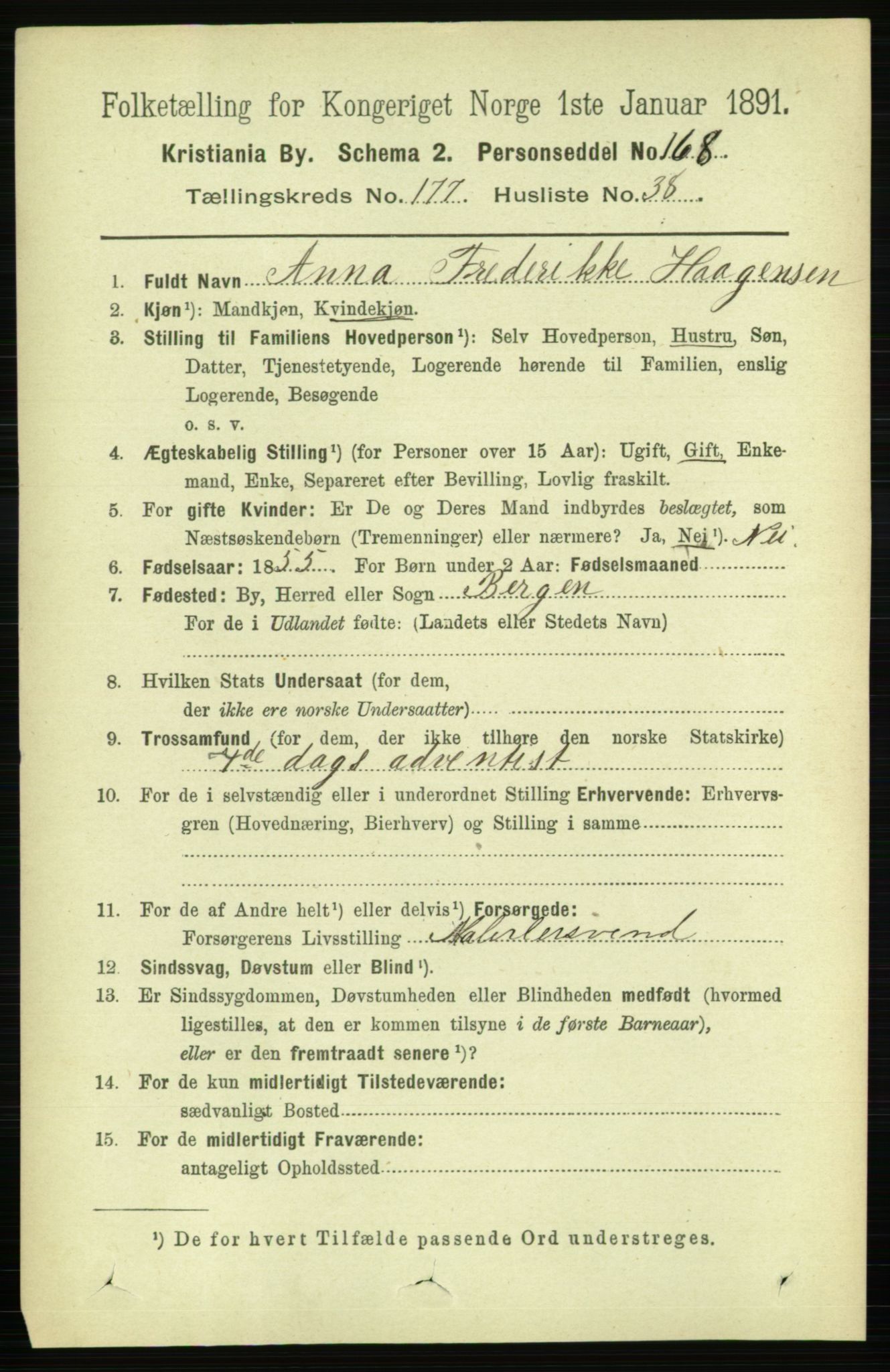 RA, 1891 census for 0301 Kristiania, 1891, p. 107385